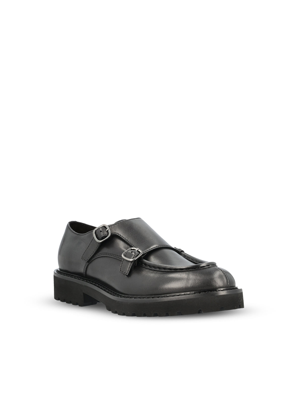 Scarpa doppia fibbia in pelle nera DU2738PHILUF159NN00  DOUCAL'S 