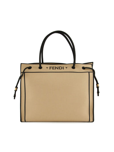 Borsa shopper in tela beige ricamata 8BH379 B20YF0JGH FENDI 