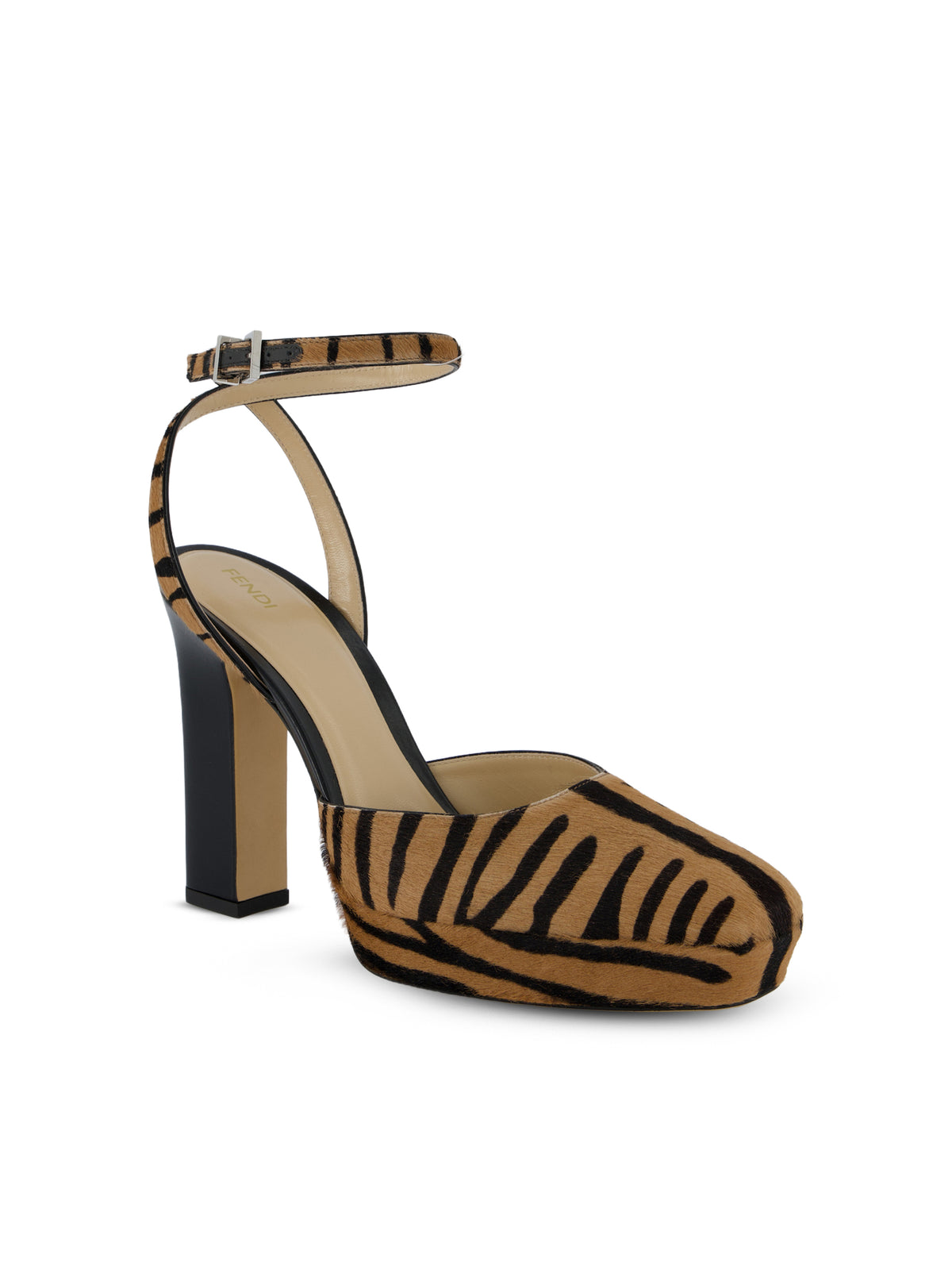 Slingback in cavallino marrone e nera 8J9206 AY0UF1D1U FENDI 