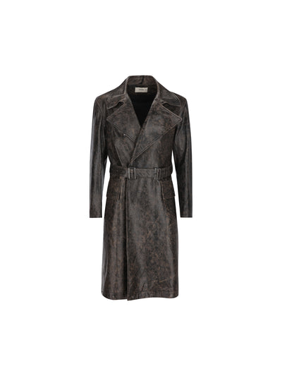 Trench in pelle ebano crackled FPJ165 B1OPF0TU7 FENDI 