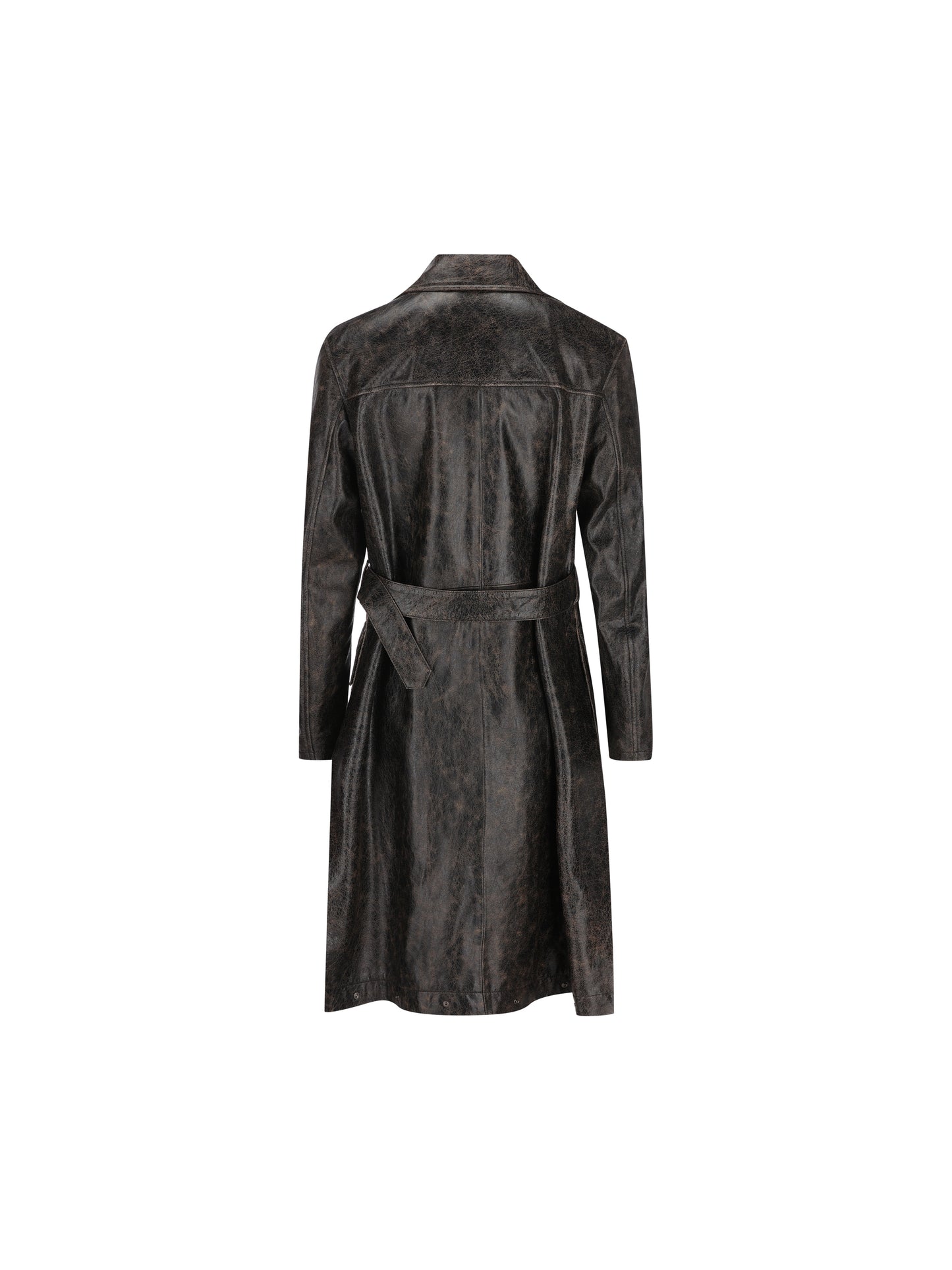 Trench in pelle ebano crackled FPJ165 B1OPF0TU7 FENDI 