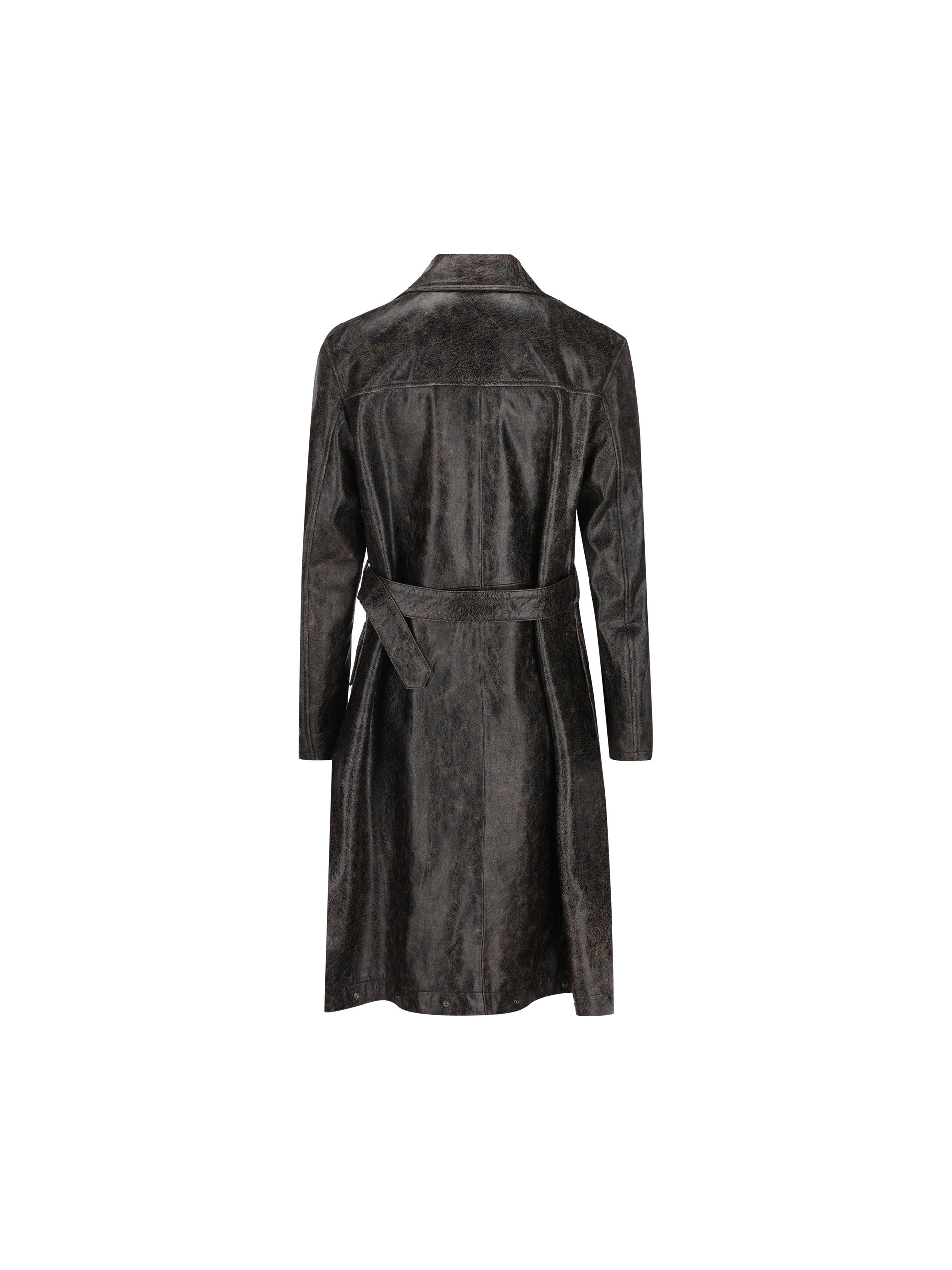 Trench in pelle ebano crackled FPJ165 B1OPF0TU7 FENDI 