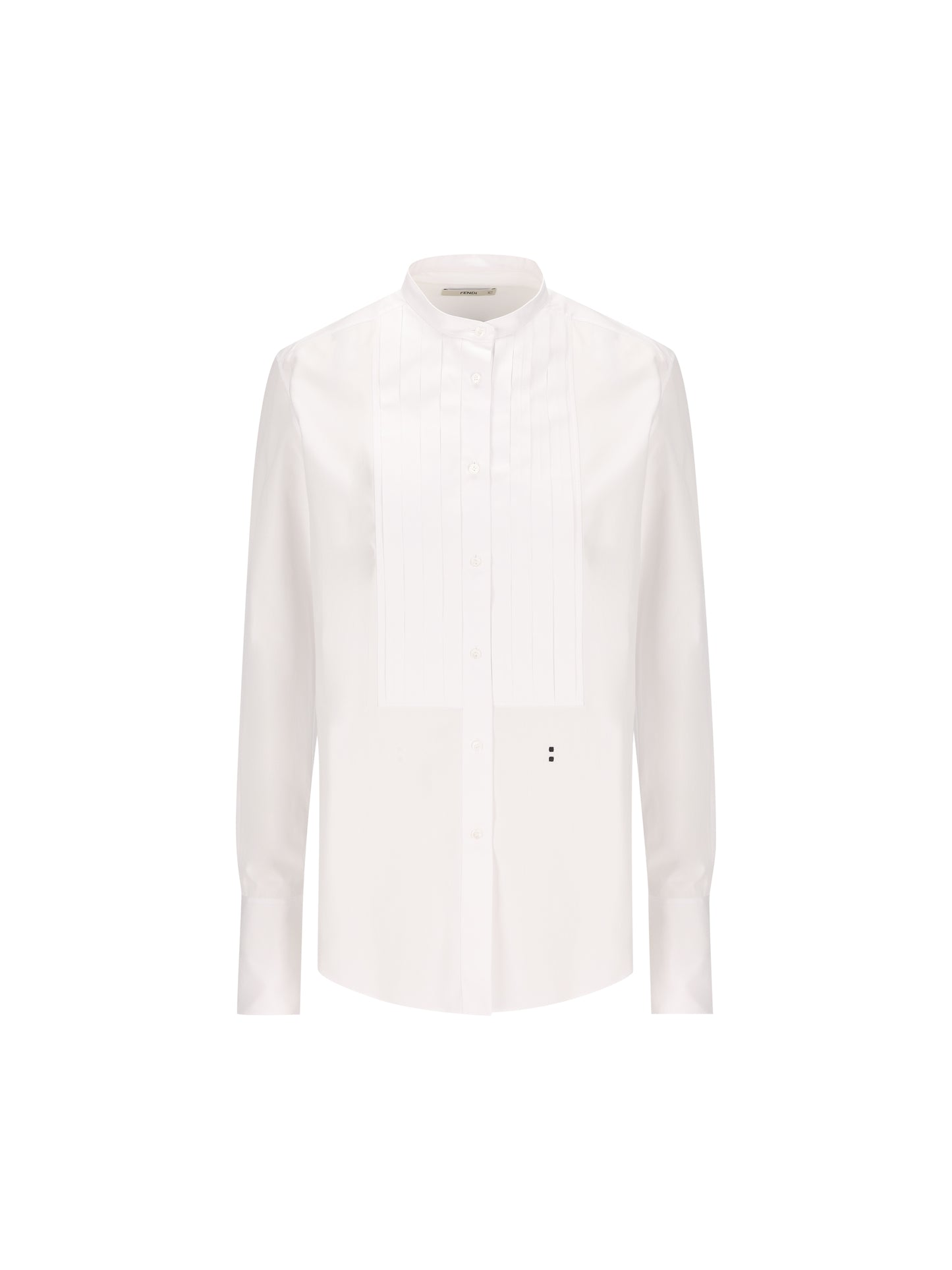 Camicia in Popeline di Cotone con Plastron Plissé FS8391 AMVLF0QA0 FENDI 