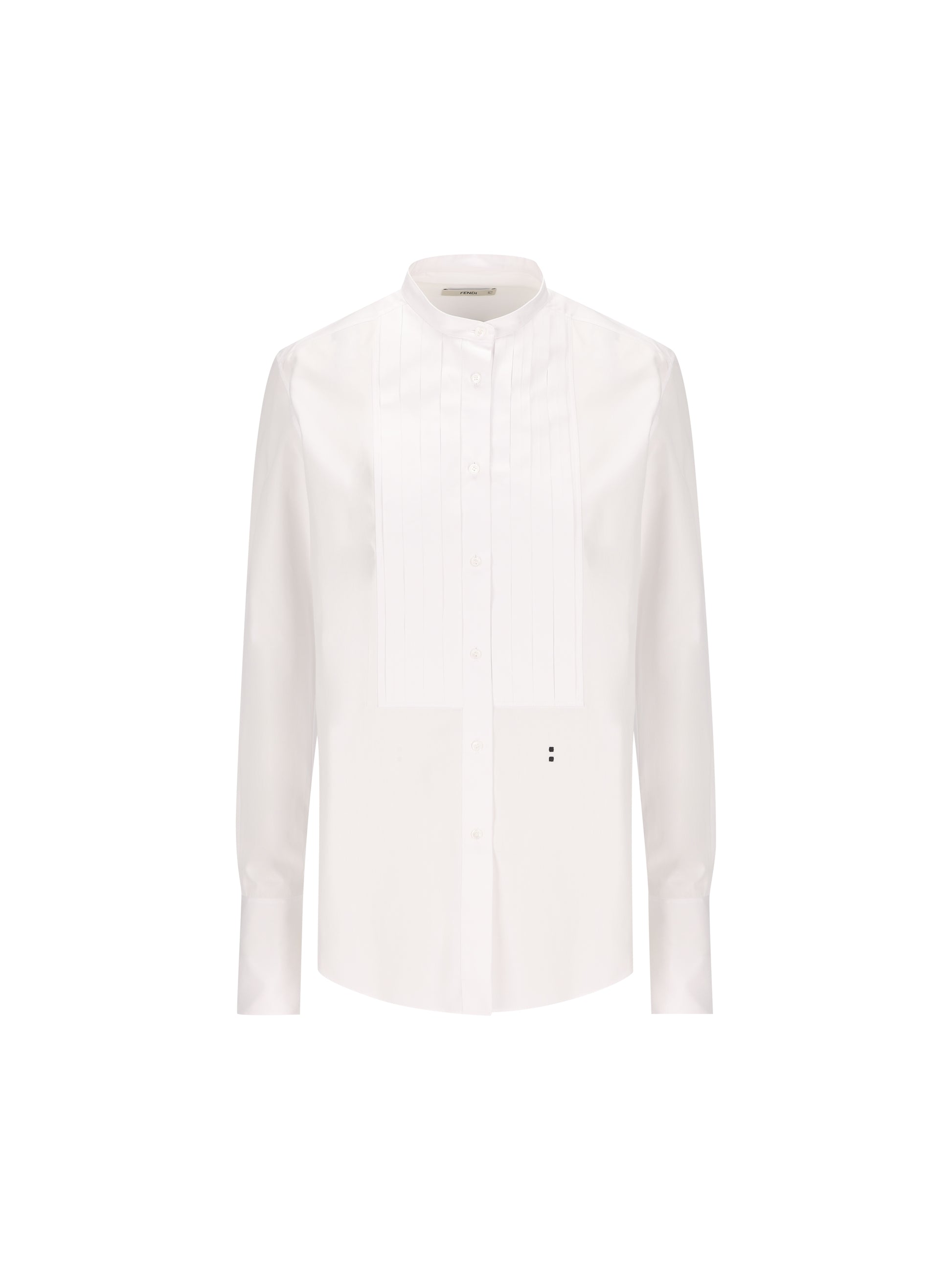 Camicia in Popeline di Cotone con Plastron Plissé FS8391 AMVLF0QA0 FENDI 