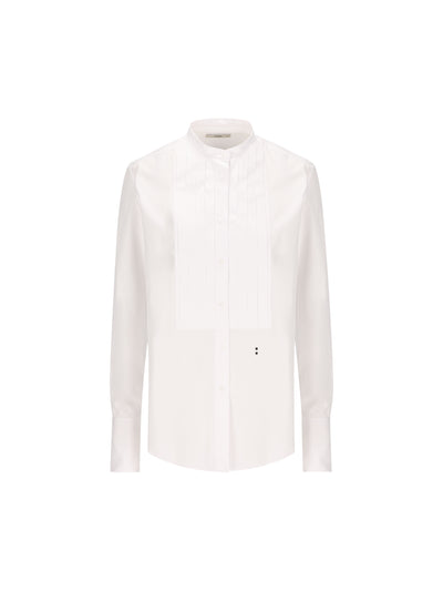 Camicia in Popeline di Cotone con Plastron Plissé FS8391 AMVLF0QA0 FENDI 