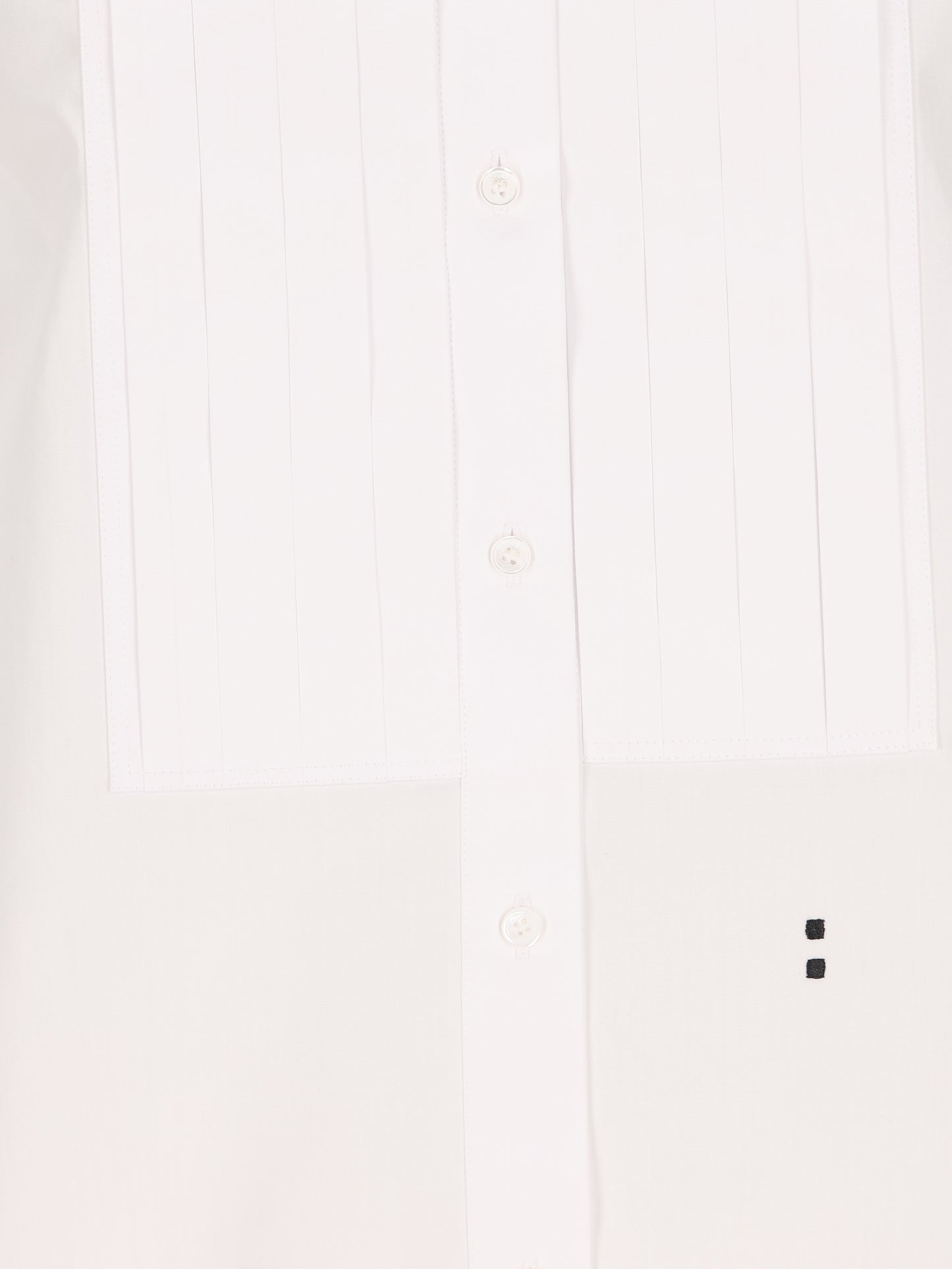 Camicia in Popeline di Cotone con Plastron Plissé FS8391 AMVLF0QA0 FENDI 