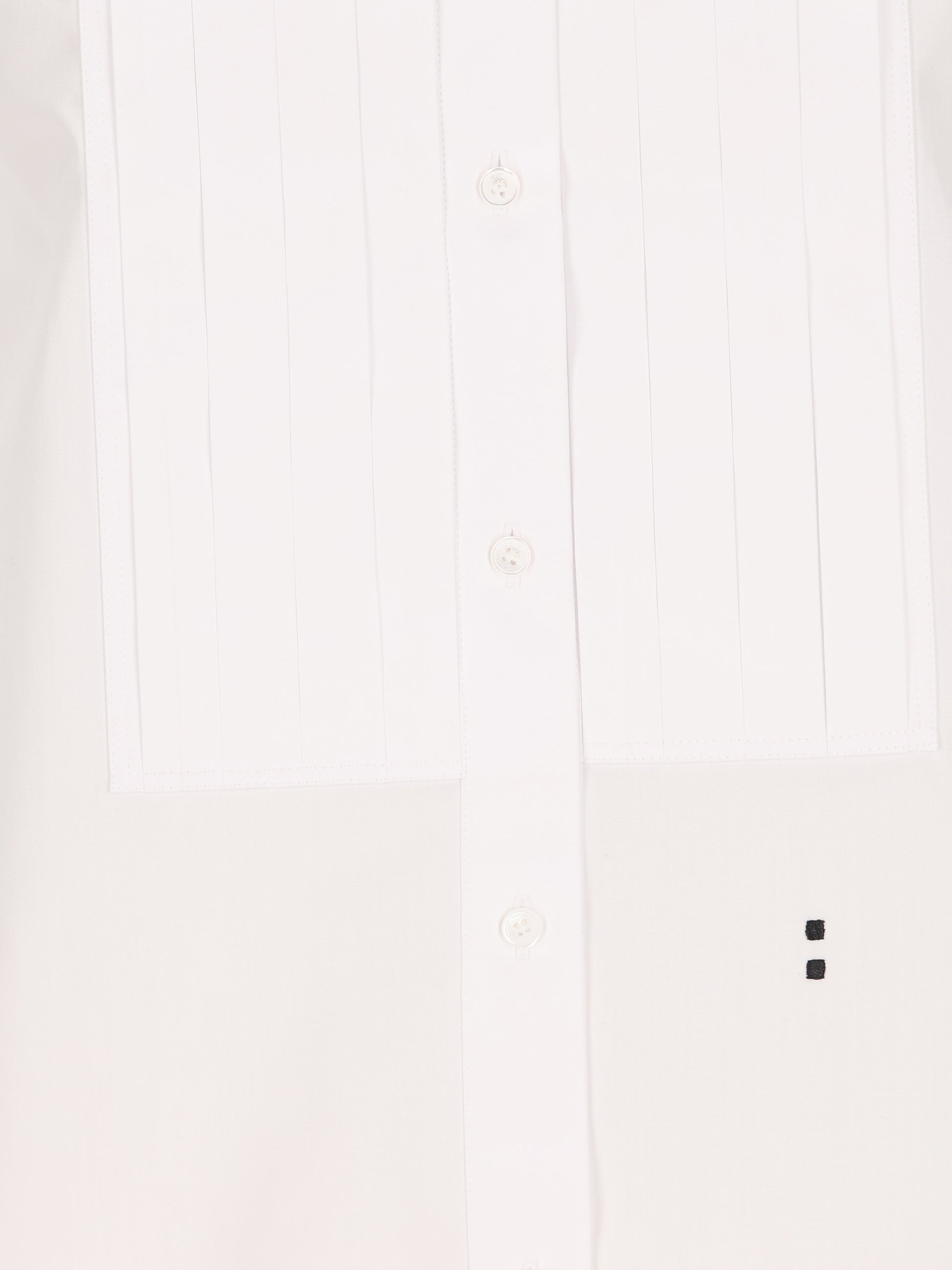 Camicia in Popeline di Cotone con Plastron Plissé FS8391 AMVLF0QA0 FENDI 