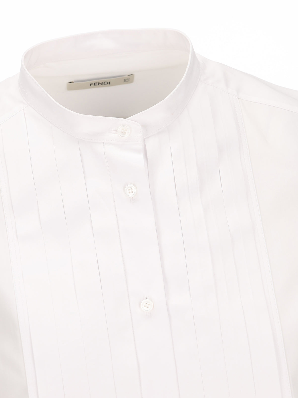 Camicia in Popeline di Cotone con Plastron Plissé FS8391 AMVLF0QA0 FENDI 