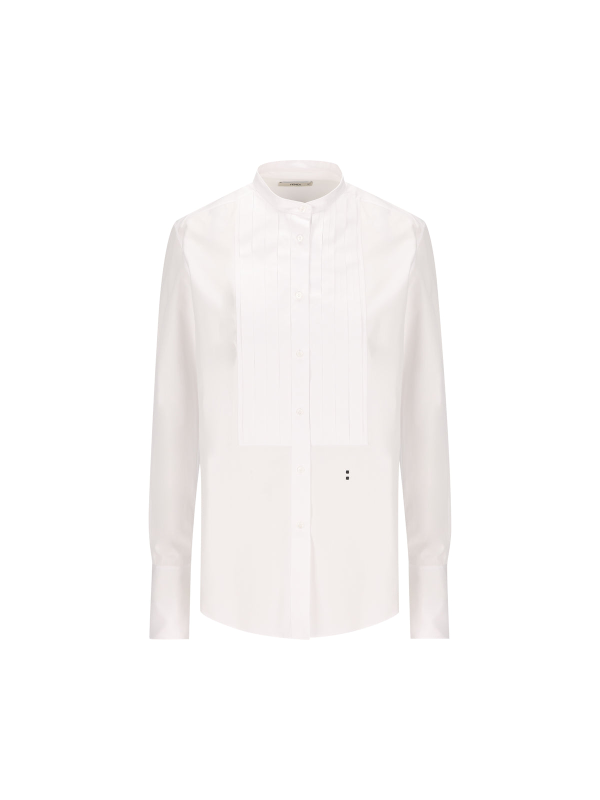 Camicia in Popeline di Cotone con Plastron Plissé FS8391 AMVLF0QA0 FENDI 