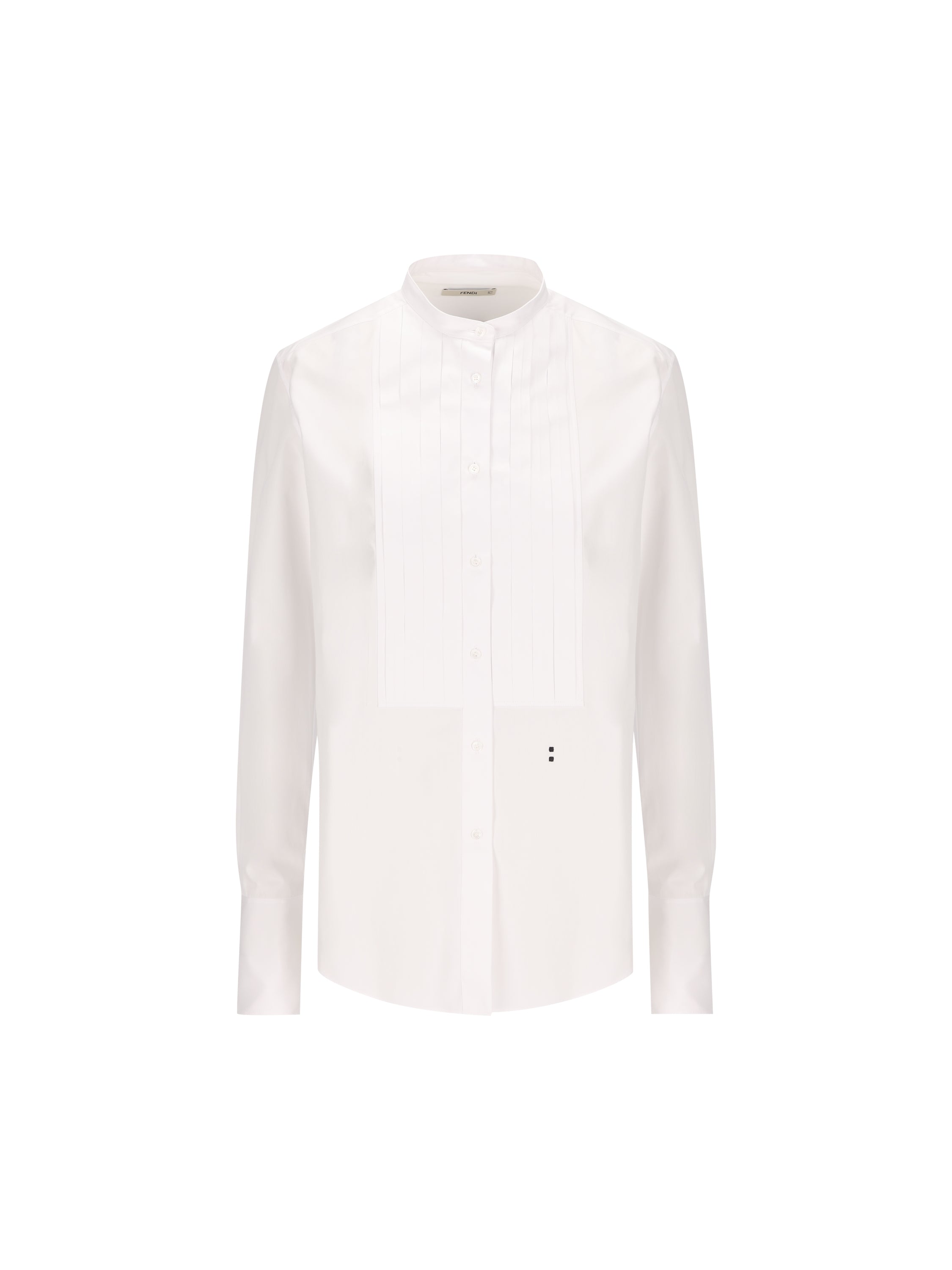 Camicia in Popeline di Cotone con Plastron Plissé FS8391 AMVLF0QA0 FENDI 