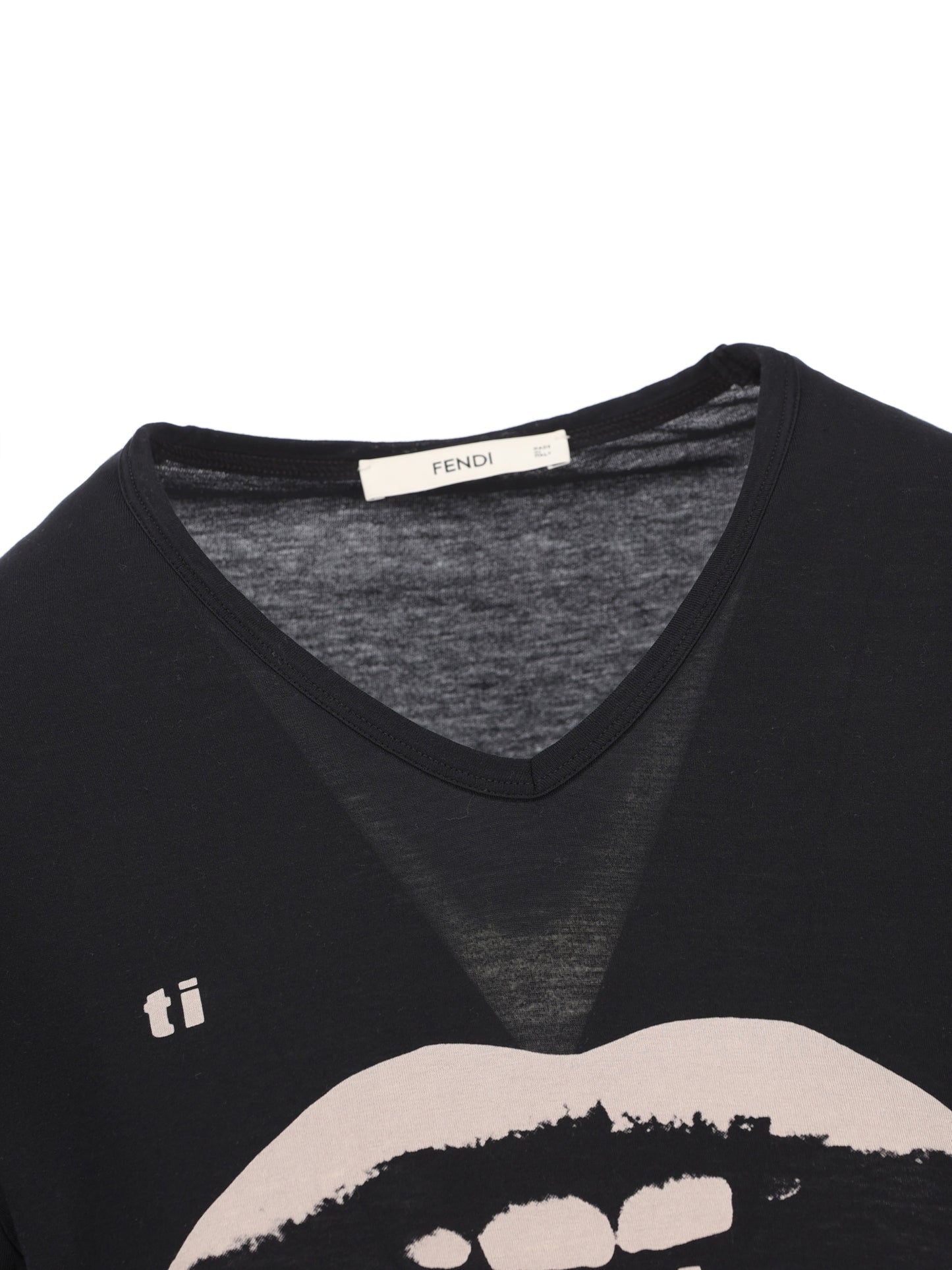 T-Shirt in Jersey di Cotone Organico con Stampa "Ti Amo" FS9805 AV06F0QA1 FENDI 