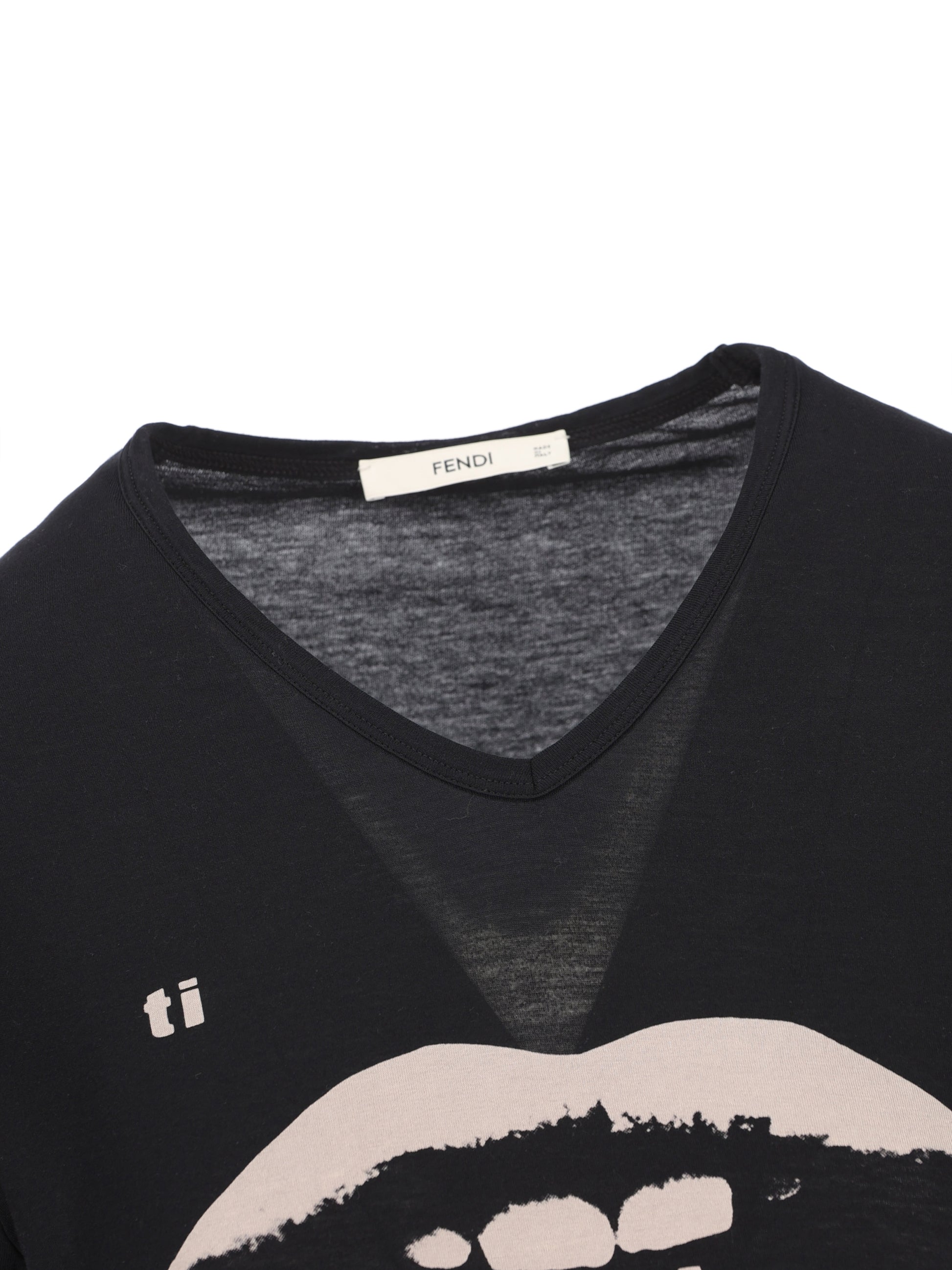 T-Shirt in Jersey di Cotone Organico con Stampa "Ti Amo" FS9805 AV06F0QA1 FENDI 