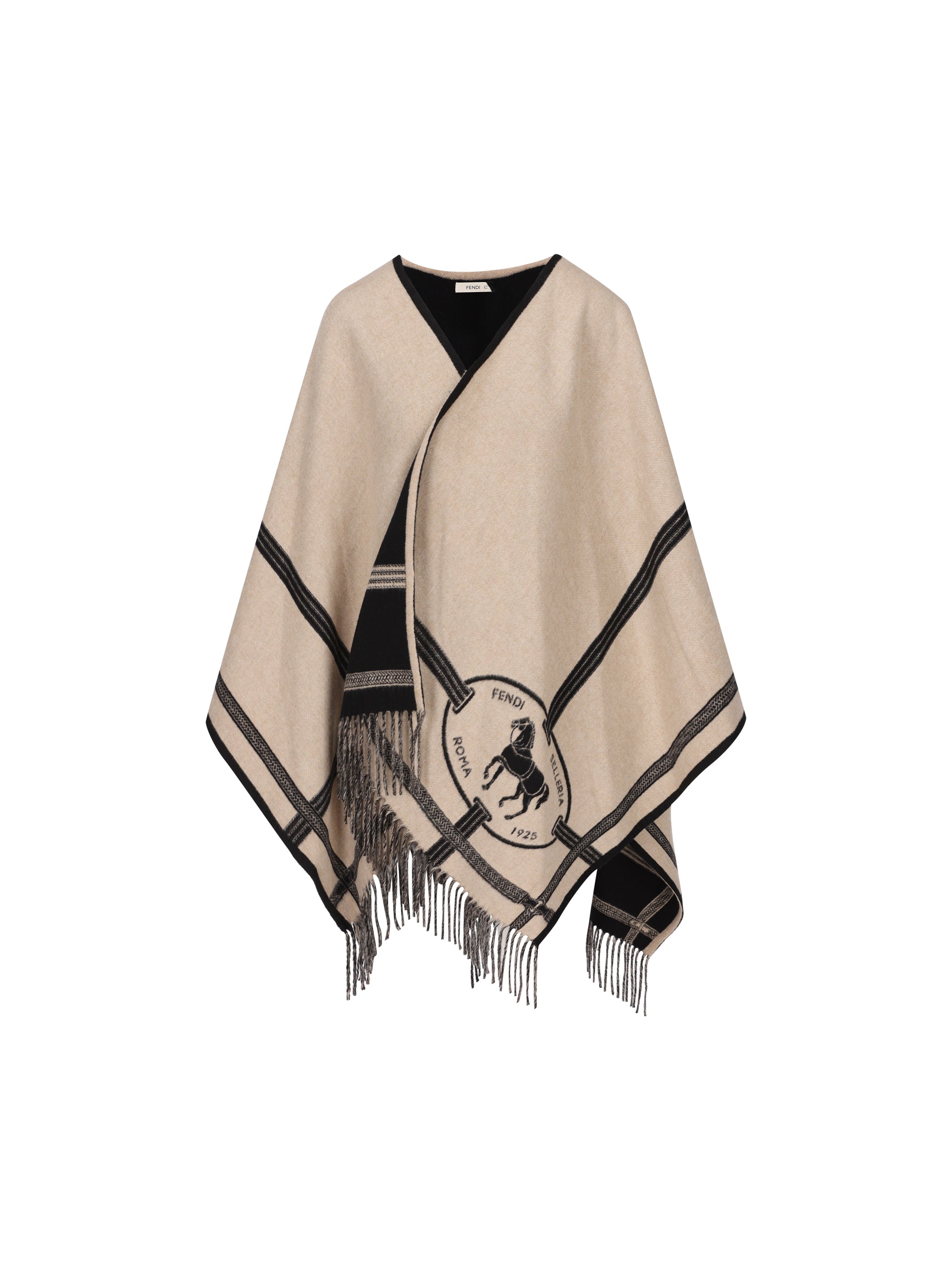 Poncho dal volume ampio ed avvolgente con motivo Selleria. FXX040 B1VVF1Y7Q FENDI 