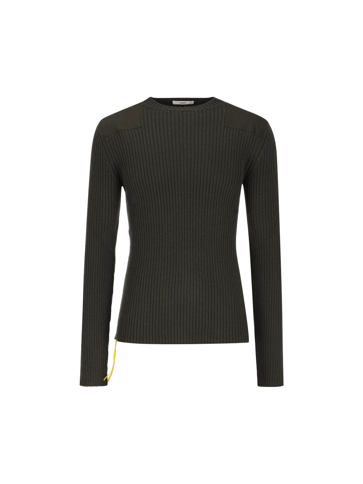 Maglia in lana verde a coste FZX226 B1Q1F0QQ4 FENDI 
