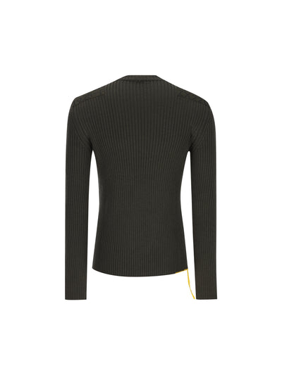 Maglia in lana verde a coste FZX226 B1Q1F0QQ4 FENDI 