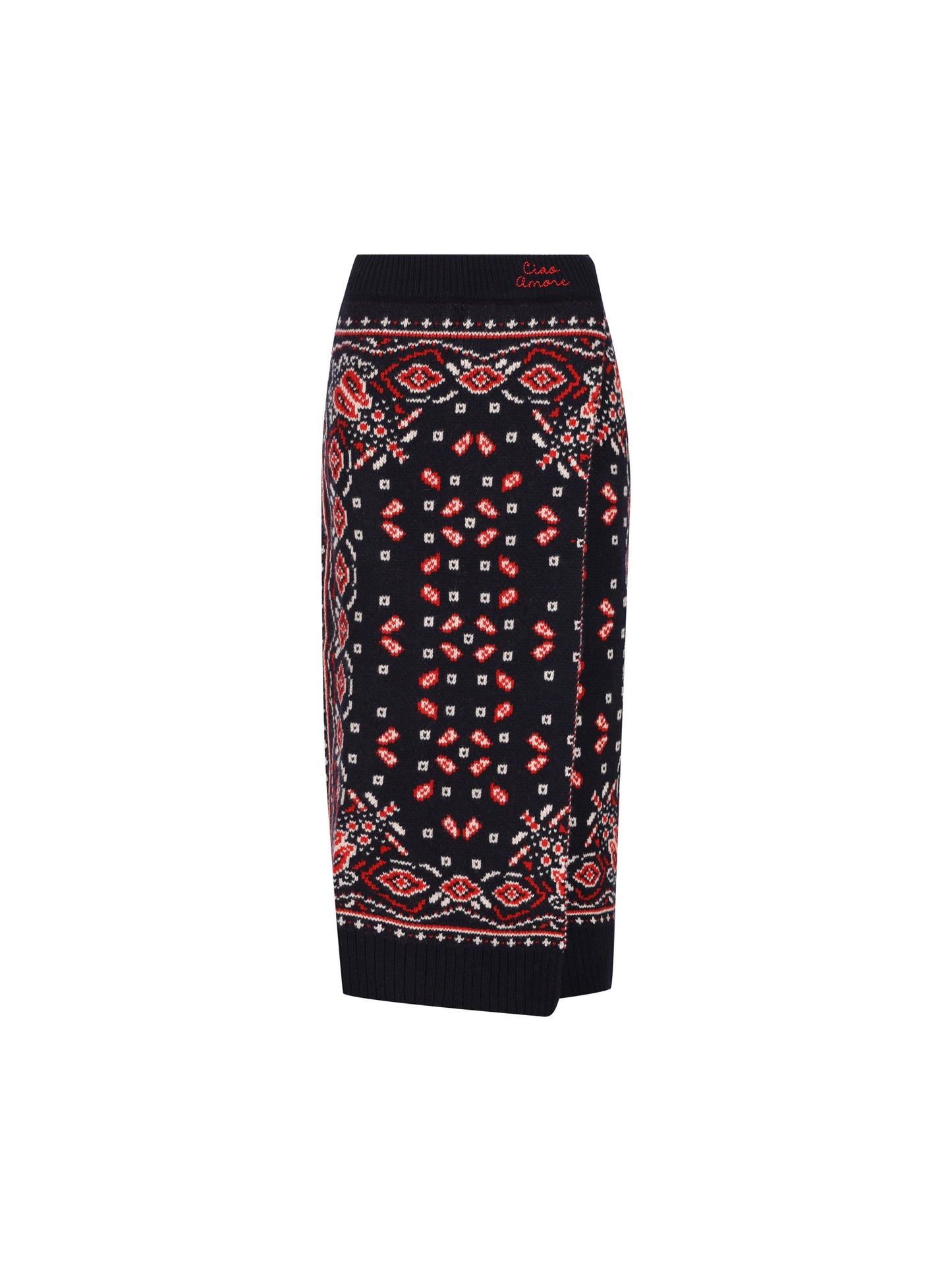 Gonna Soho Split in Maglia Jacquard Paisley F26MM1607 03 GIADA BENINCASA 