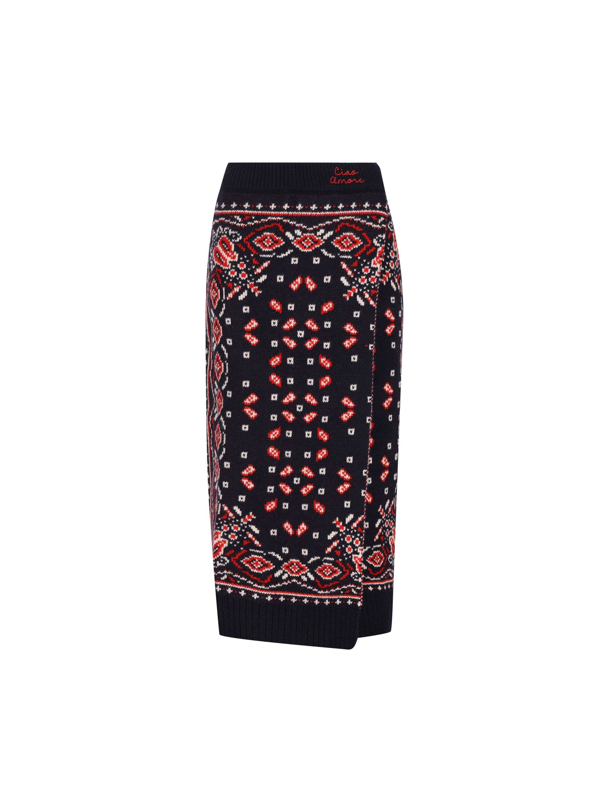 Gonna Soho Split in Maglia Jacquard Paisley F26MM1607 03 GIADA BENINCASA 