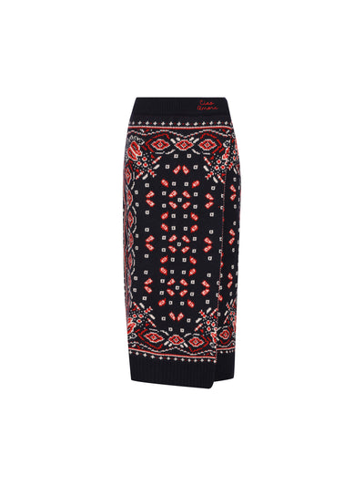 Gonna Soho Split in Maglia Jacquard Paisley F26MM1607 03 GIADA BENINCASA 
