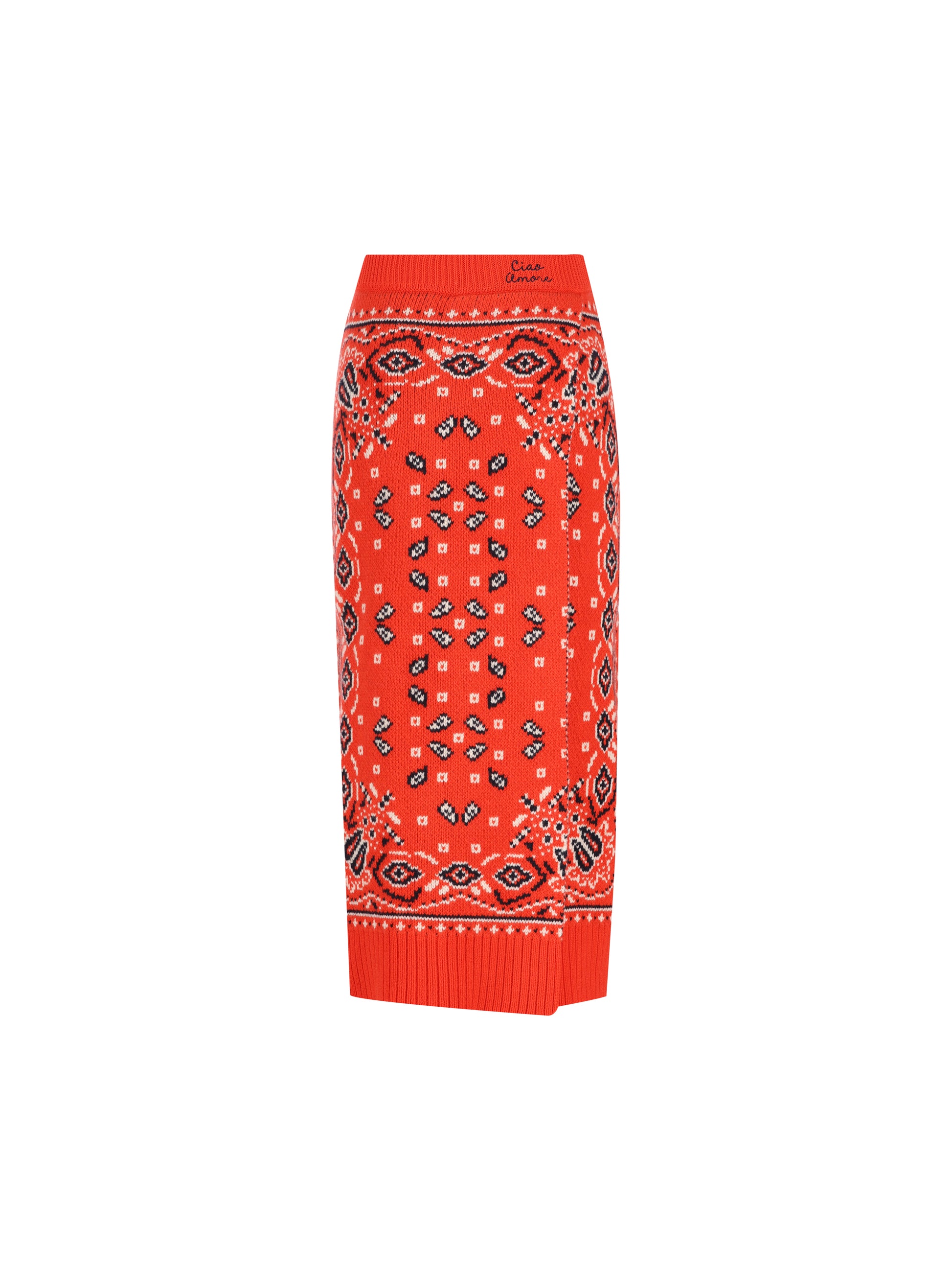 Gonna Soho Split in Maglia Jacquard Paisley F26MM1607 13 GIADA BENINCASA 