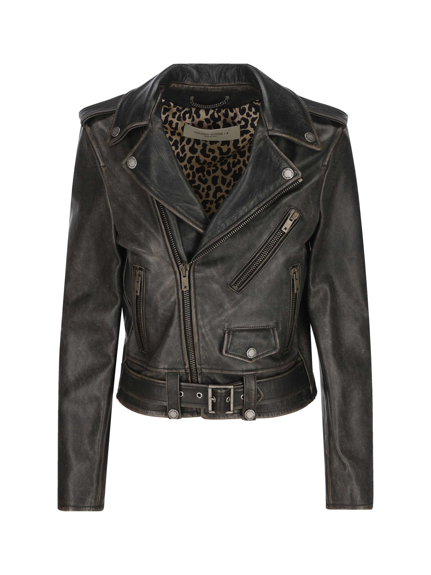 Chiodo in pelle. GWP00848 P00064790100 GOLDEN GOOSE 