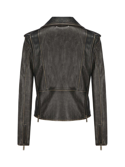 Chiodo in pelle. GWP00848 P00064790100 GOLDEN GOOSE 