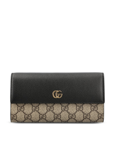 Portafoglio realizzato in pelle e tessuto. 456116 AAE5E1069 GUCCI 