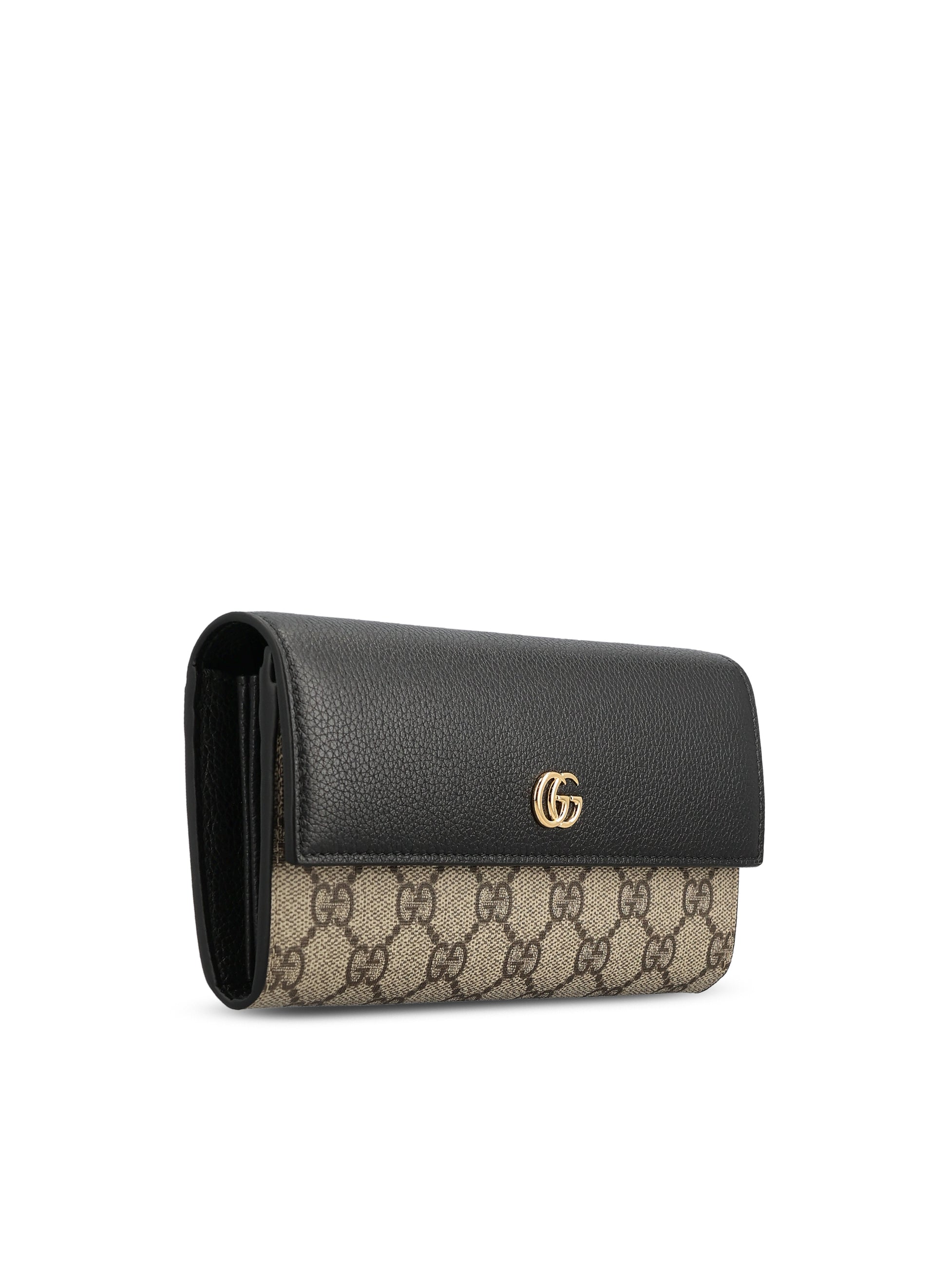 Portafoglio realizzato in pelle e tessuto. 456116 AAE5E1069 GUCCI 
