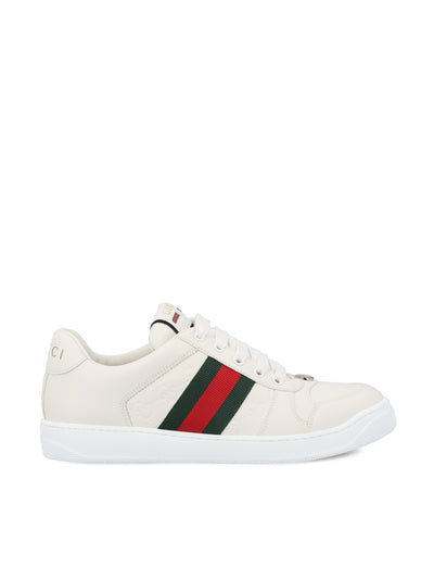 Gucci Sneaker Screener Donna in Pelle Bianca con Nastro Web 798854 AADU09094 GUCCI 