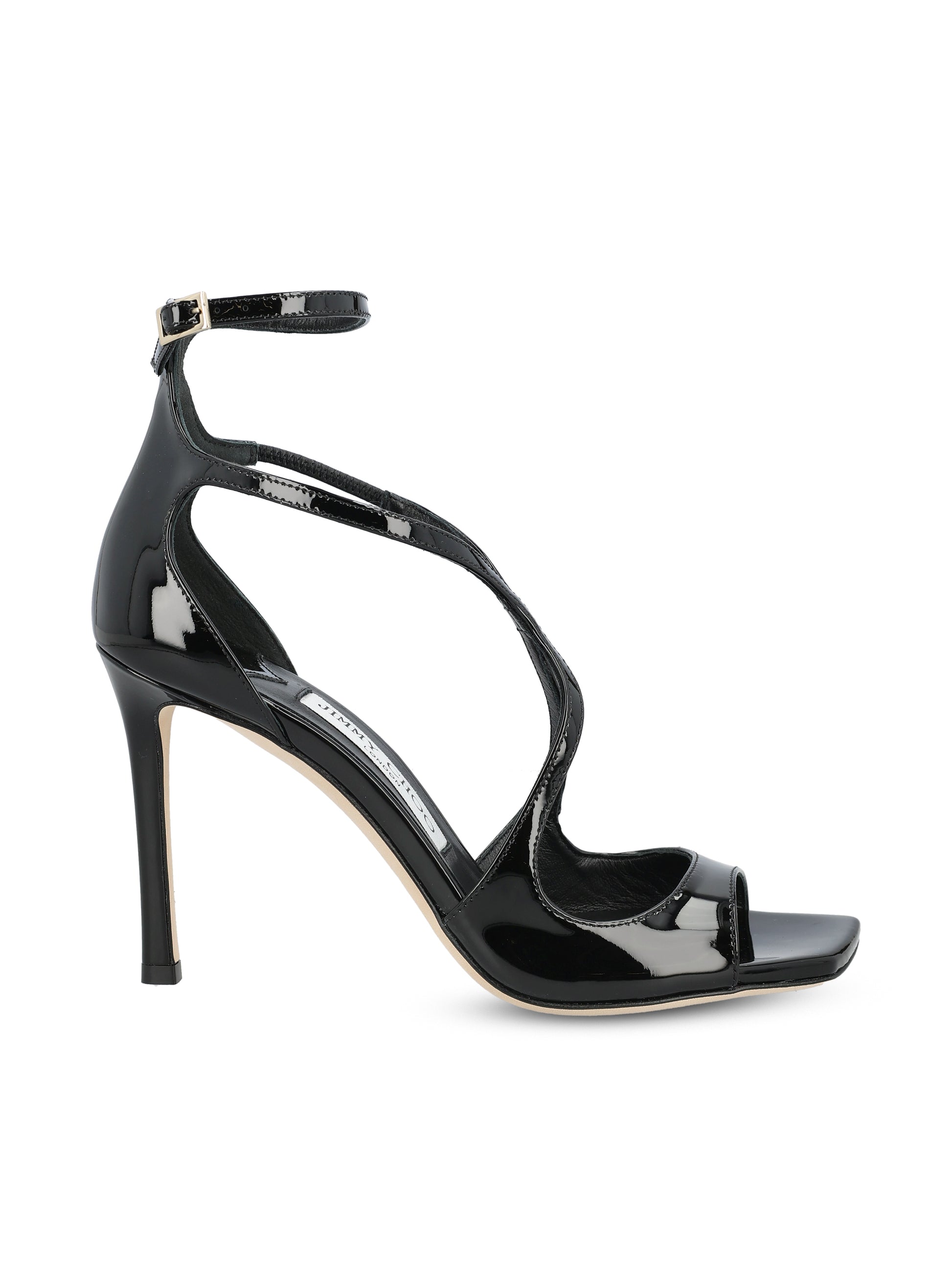 Sandali in pelle verniciata. AZIA 95 PATBLACK JIMMY CHOO 