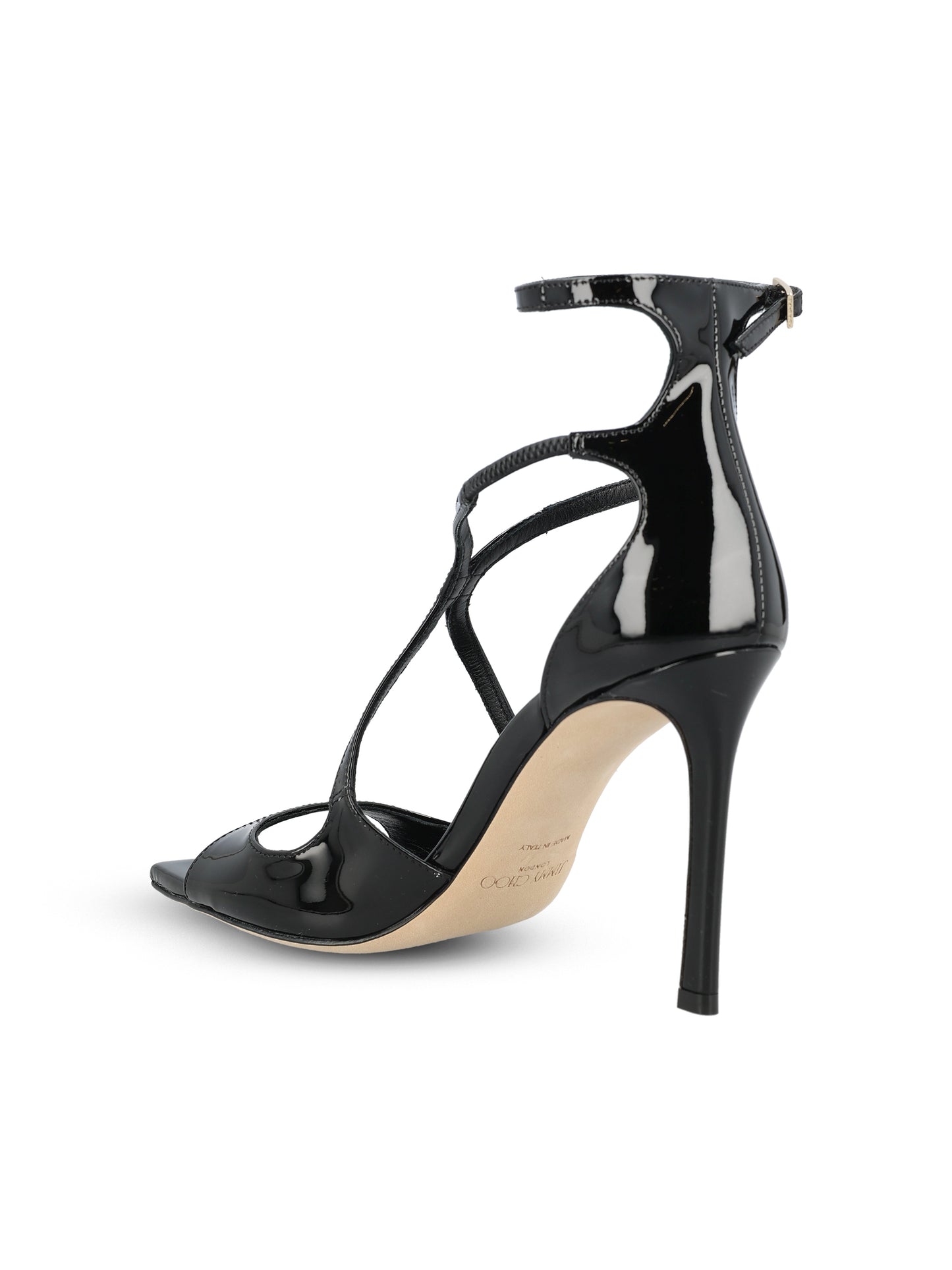 Sandali in pelle verniciata. AZIA 95 PATBLACK JIMMY CHOO 