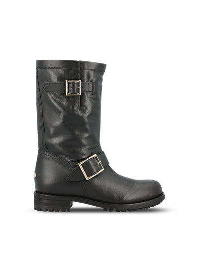 Stivali realizzati in pelle. BIKER MID BKLBLACK JIMMY CHOO 