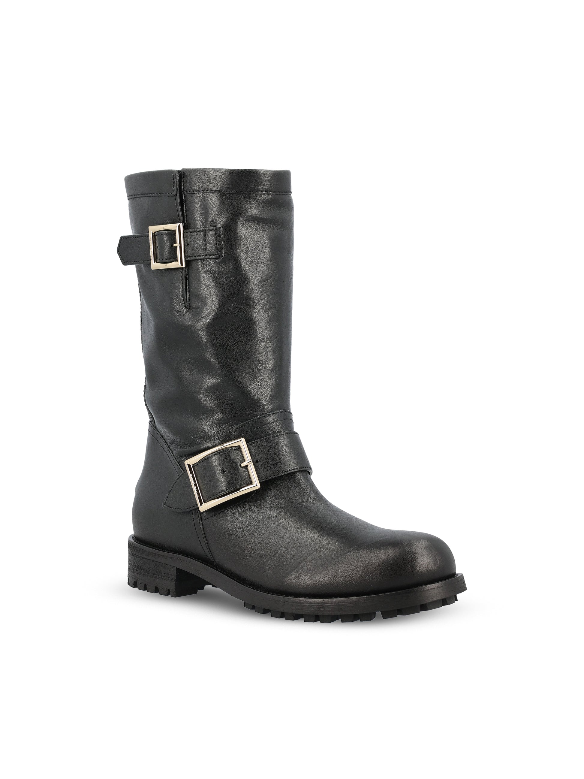 Stivali realizzati in pelle. BIKER MID BKLBLACK JIMMY CHOO 