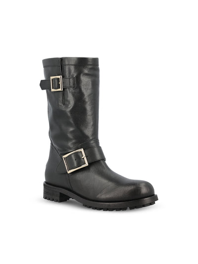 Stivali realizzati in pelle. BIKER MID BKLBLACK JIMMY CHOO 