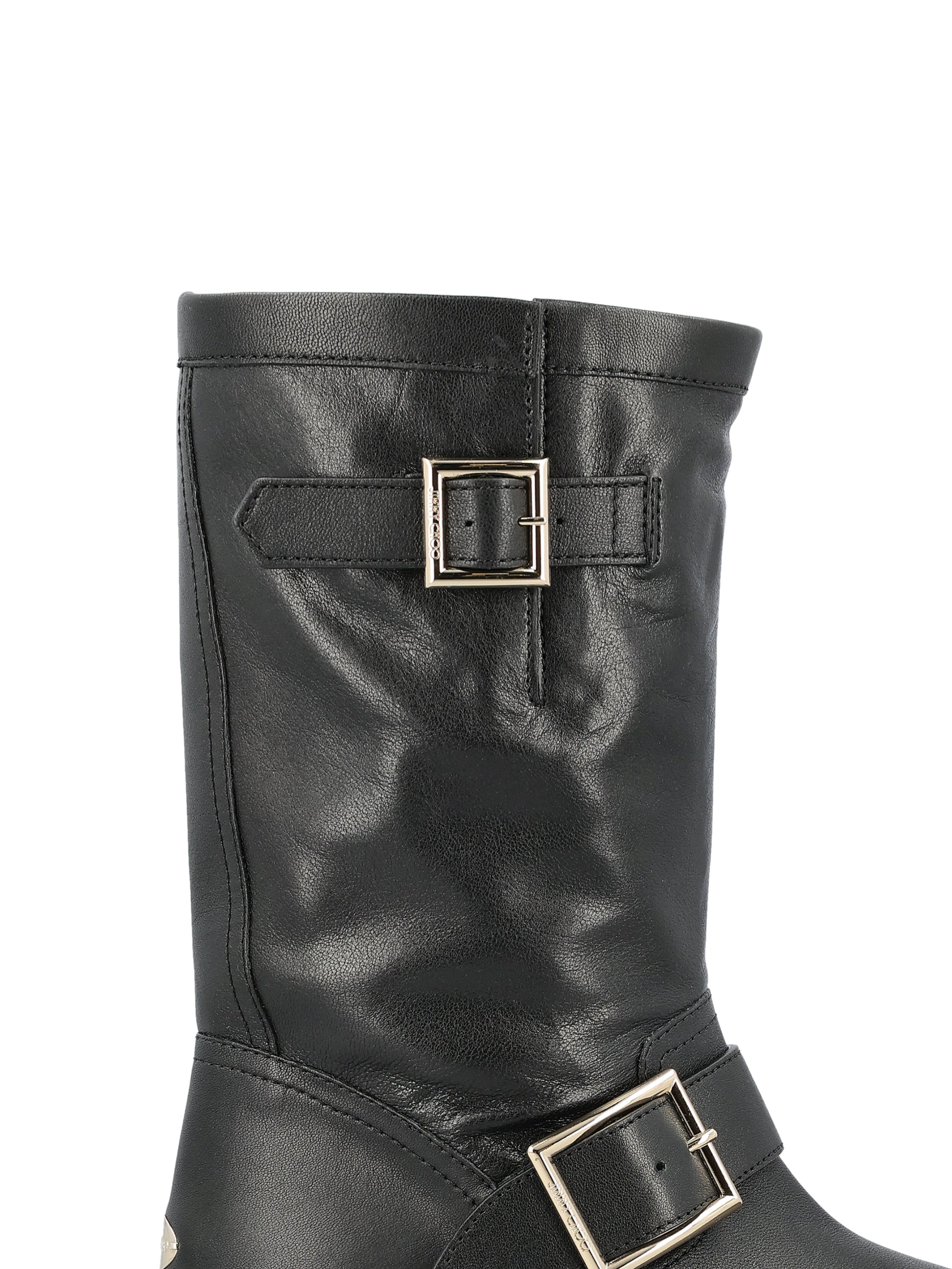Stivali realizzati in pelle. BIKER MID BKLBLACK JIMMY CHOO 