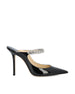 Sabot Bing 100 in Vernice Nera con Cinturino di Cristalli BING 100 PATBLACK JIMMY CHOO 