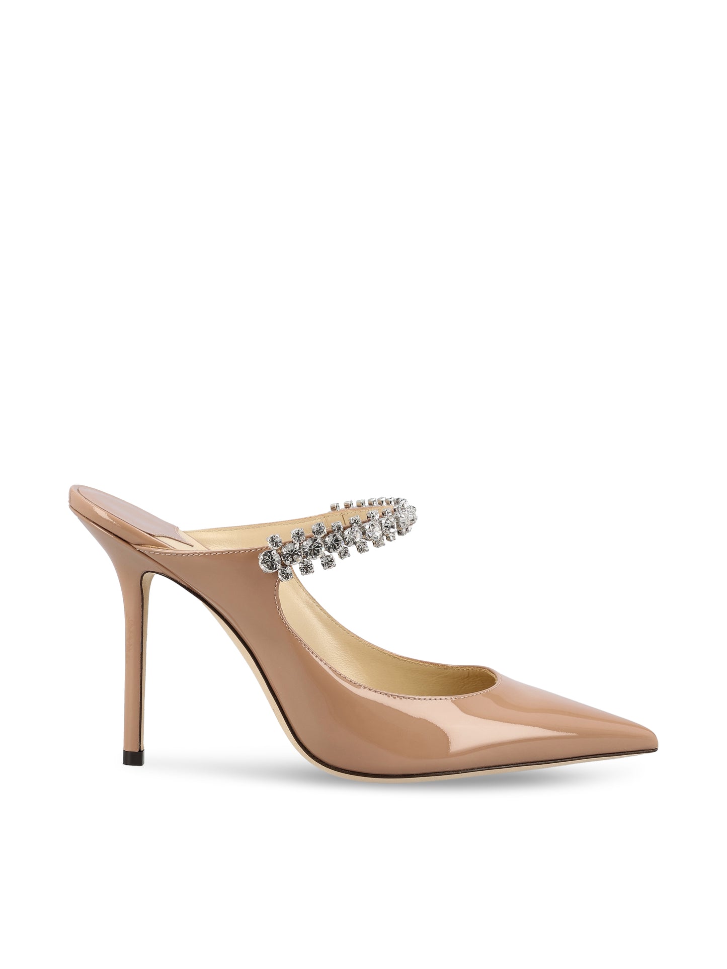 Sabot Bing 100 in Vernice Rosa Pastello con Cinturino di Cristalli BING 100 PATBALLET PINK JIMMY CHOO 