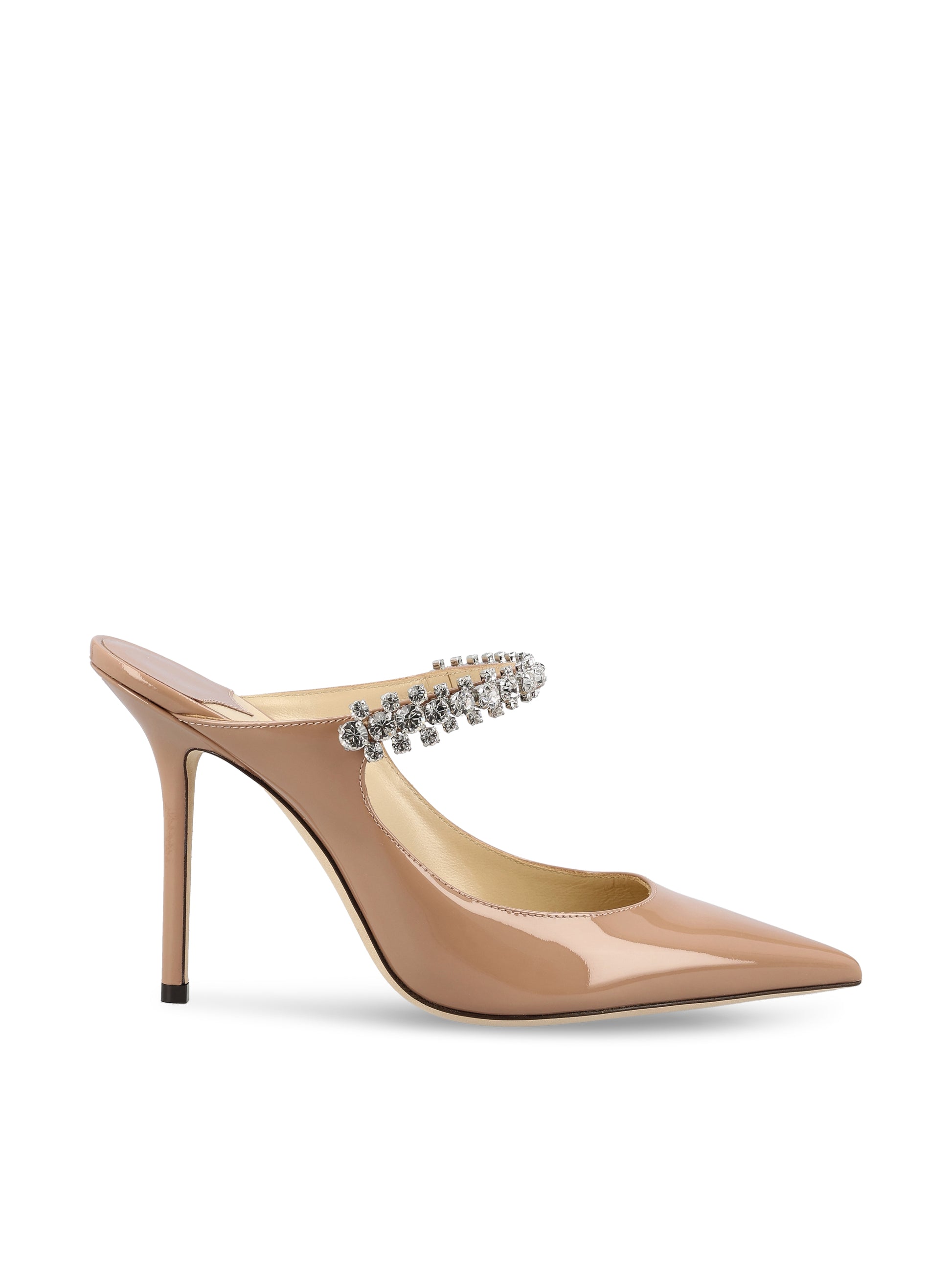 Sabot Bing 100 in Vernice Rosa Pastello con Cinturino di Cristalli BING 100 PATBALLET PINK JIMMY CHOO 