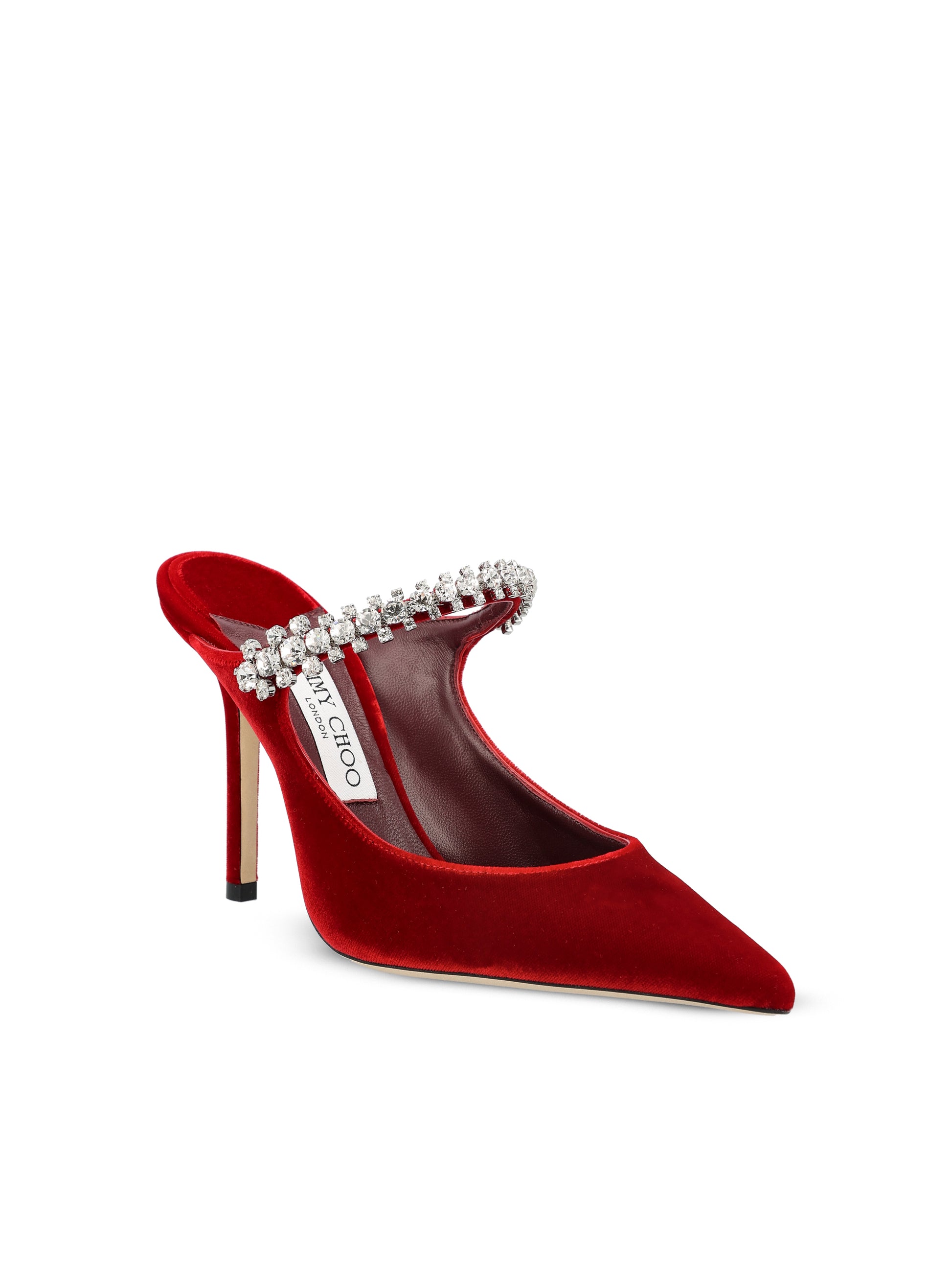 Sabot in velluto BING 100 VELRUBY RED JIMMY CHOO 