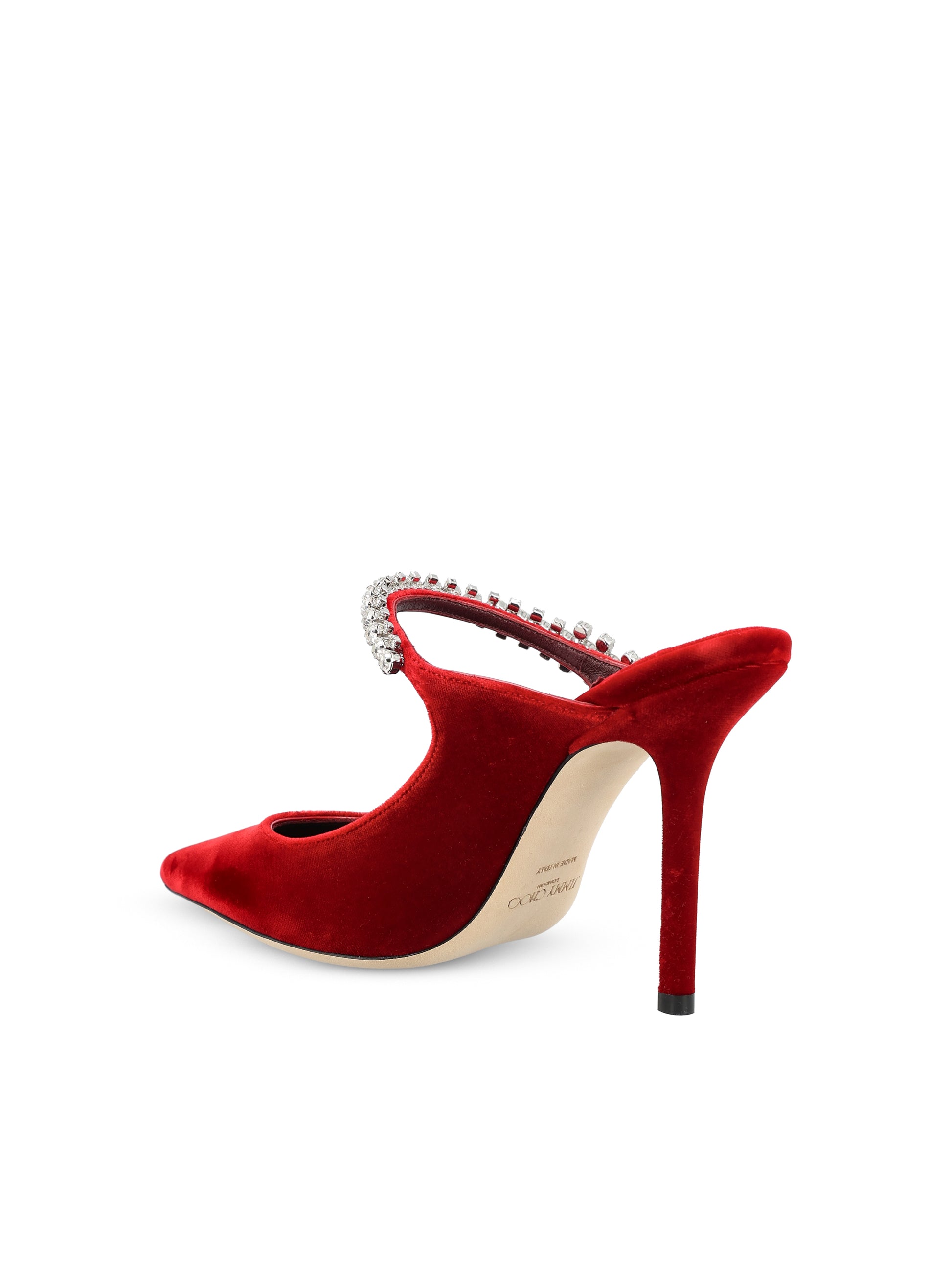 Sabot in velluto BING 100 VELRUBY RED JIMMY CHOO 