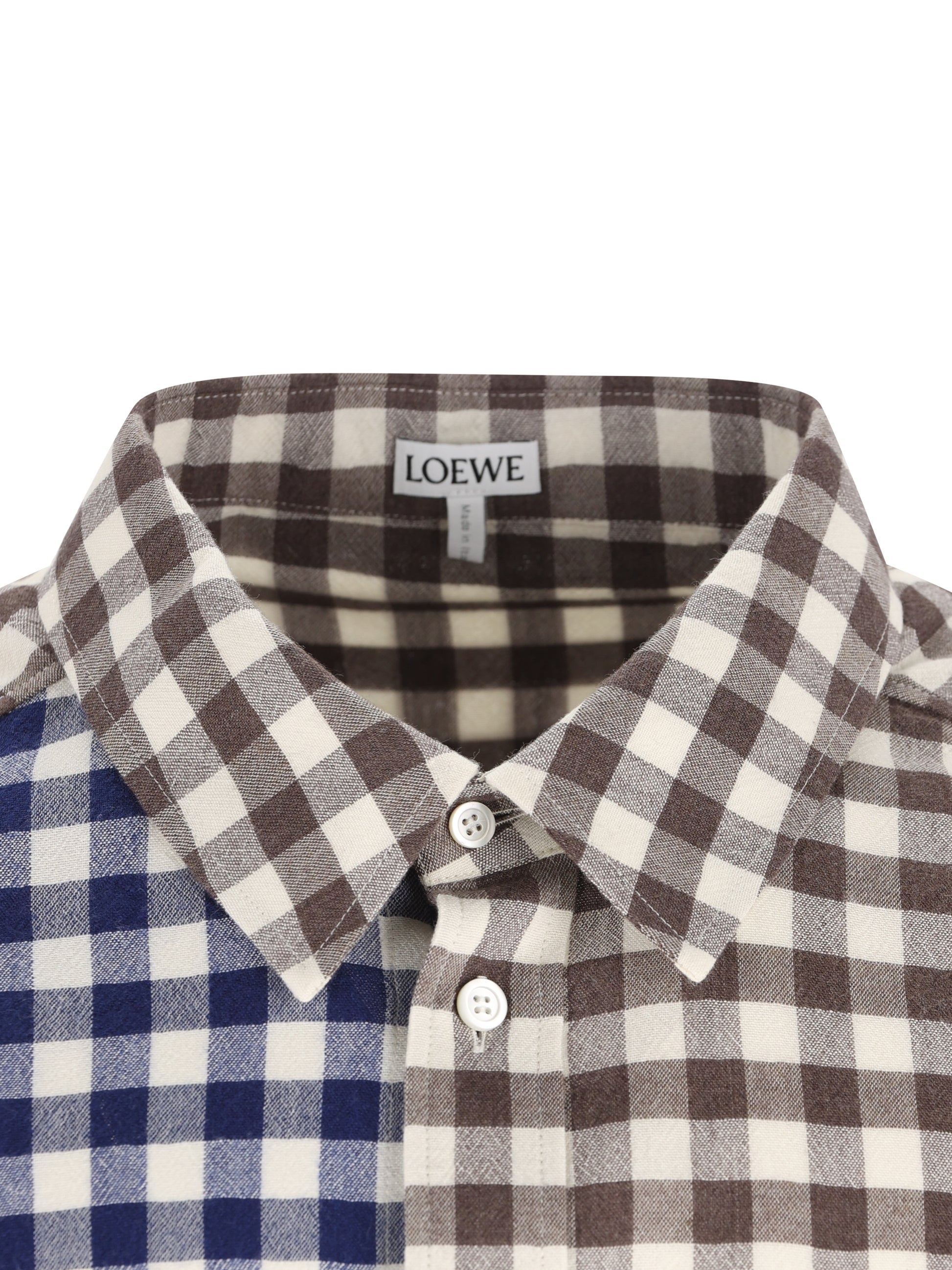 Camicia in flanella di misto lana e cotone H526Y05WJB 9990 LOEWE 