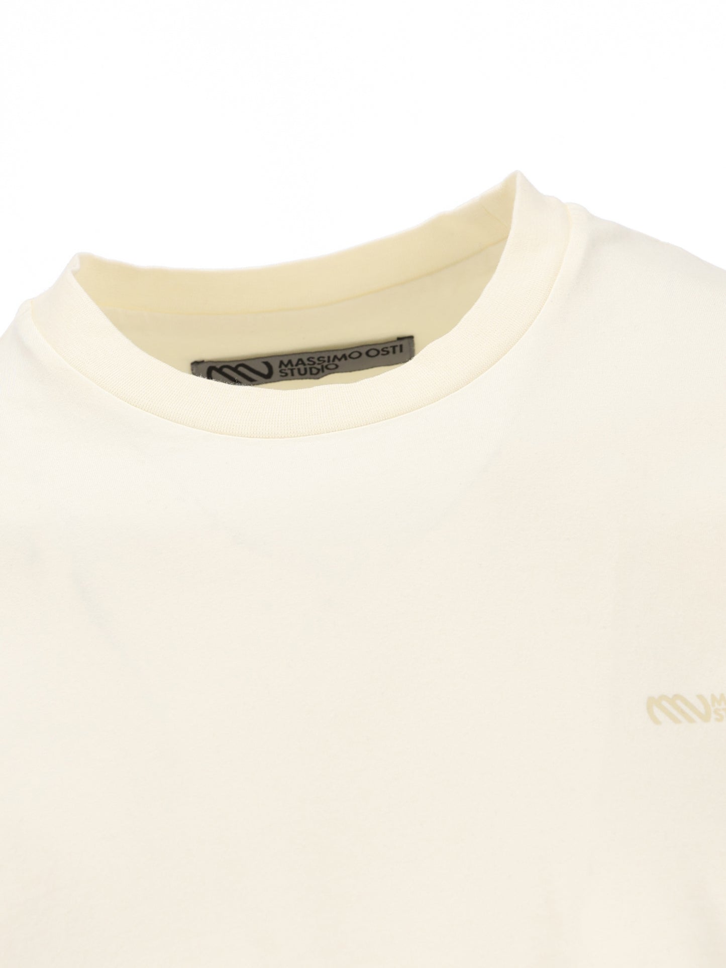 T-Shirt in cotone. 21MMTS019A 110521G110 MASSIMO OSTI STUDIO 