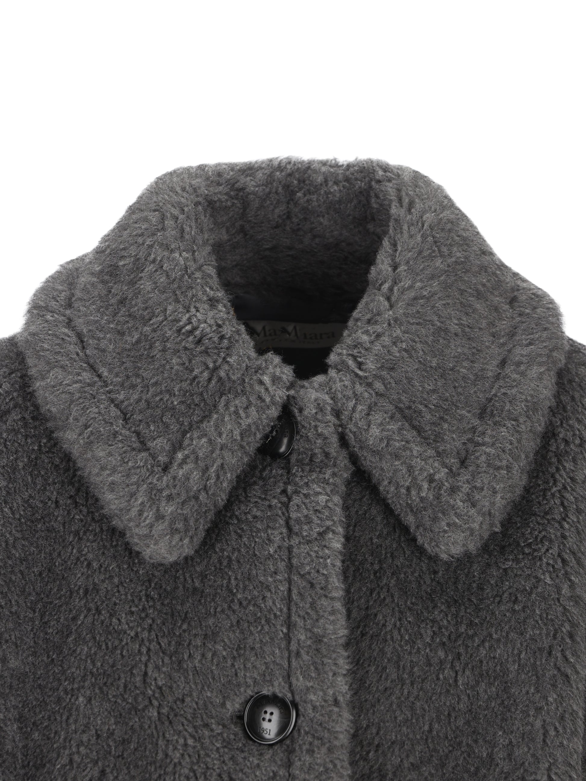 Mantella in Lana Vergine, Alpaca e Seta Grigia 2624736262600 001 MAX MARA 