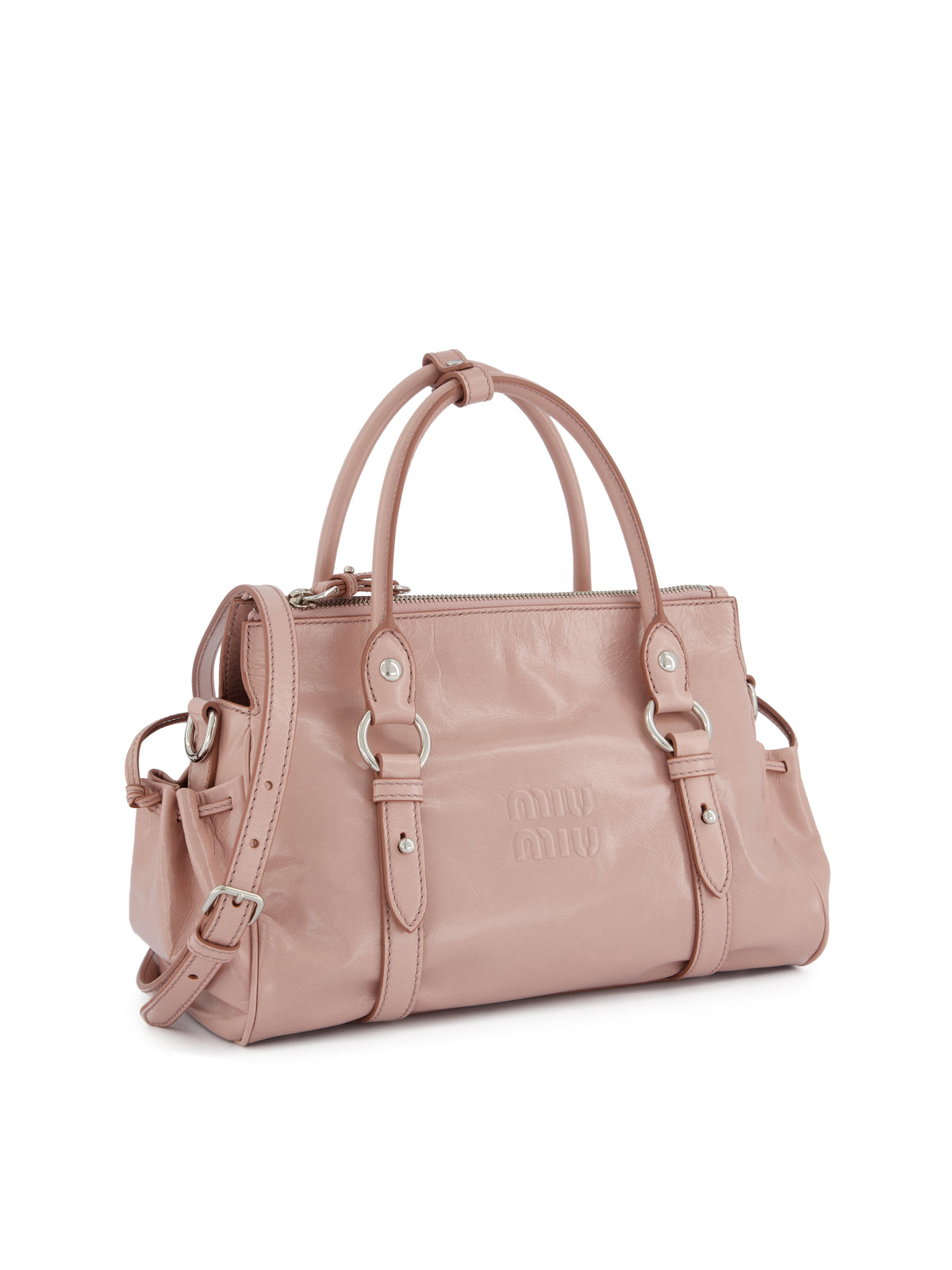 Borsa a mano in pelle lucida 5BA333 2A44F010F MIU MIU 