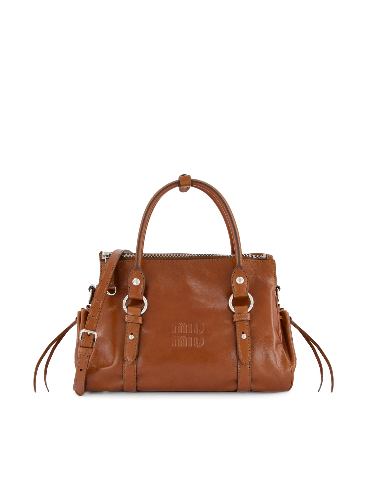 Borsa a mano in pelle lucida 5BA333 2A44F0BW5 MIU MIU 