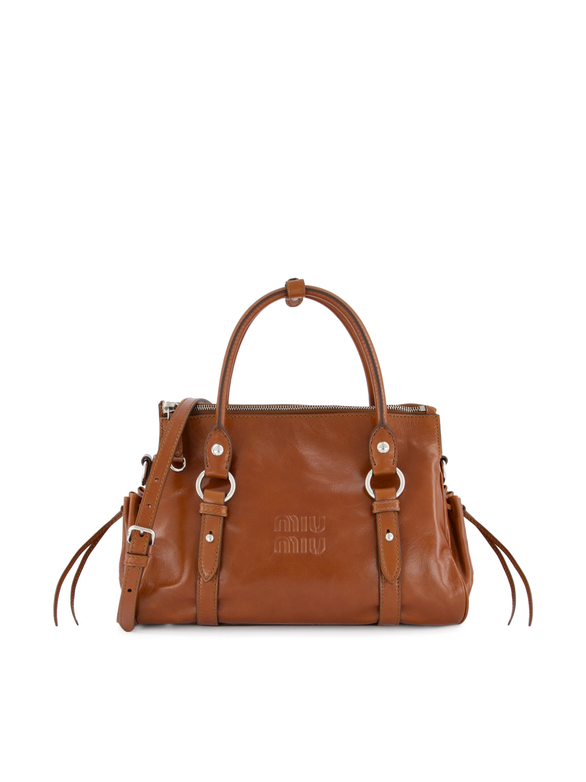 Borsa a mano in pelle lucida 5BA333 2A44F0BW5 MIU MIU 