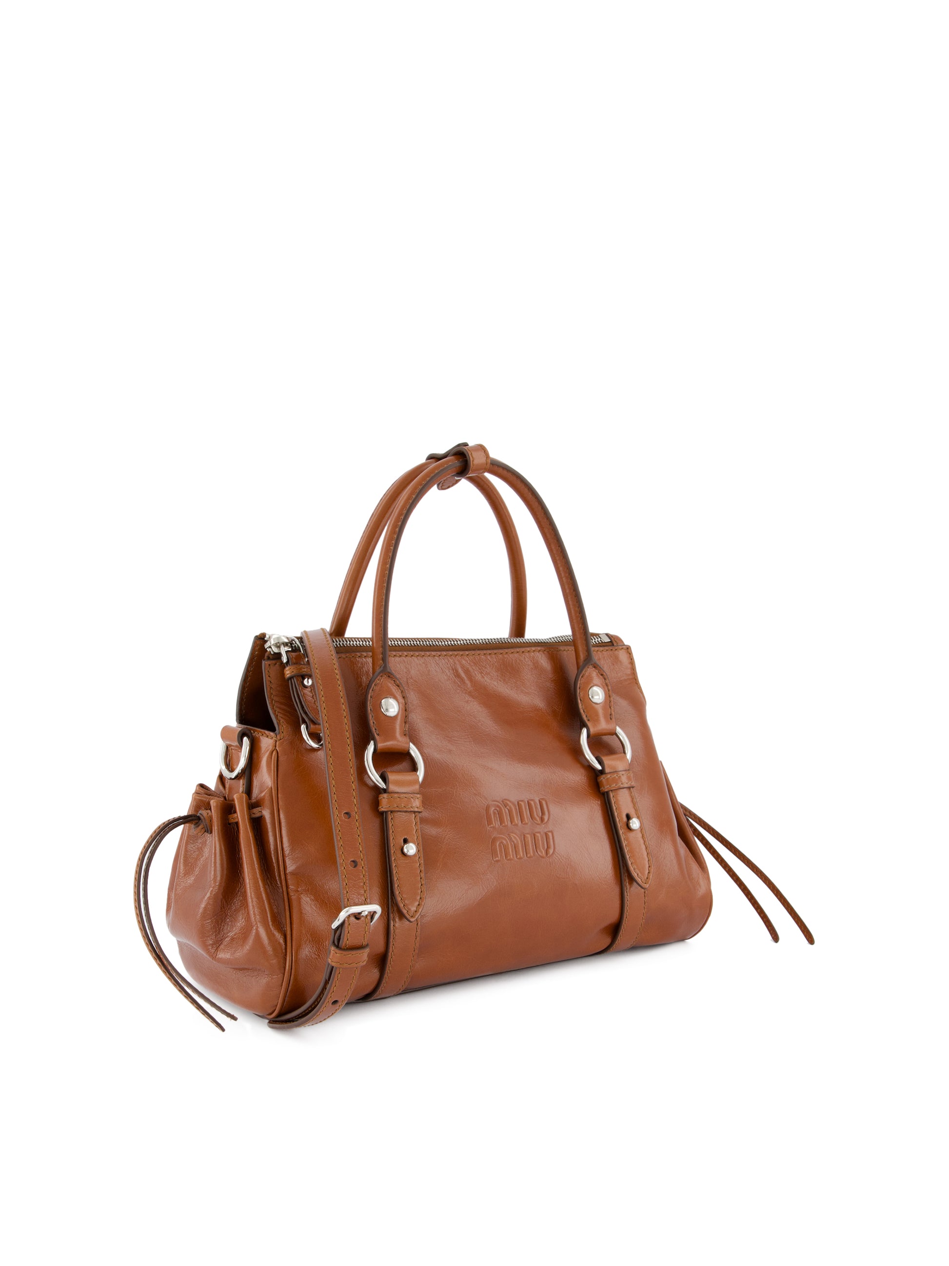 Borsa a mano in pelle lucida 5BA333 2A44F0BW5 MIU MIU 