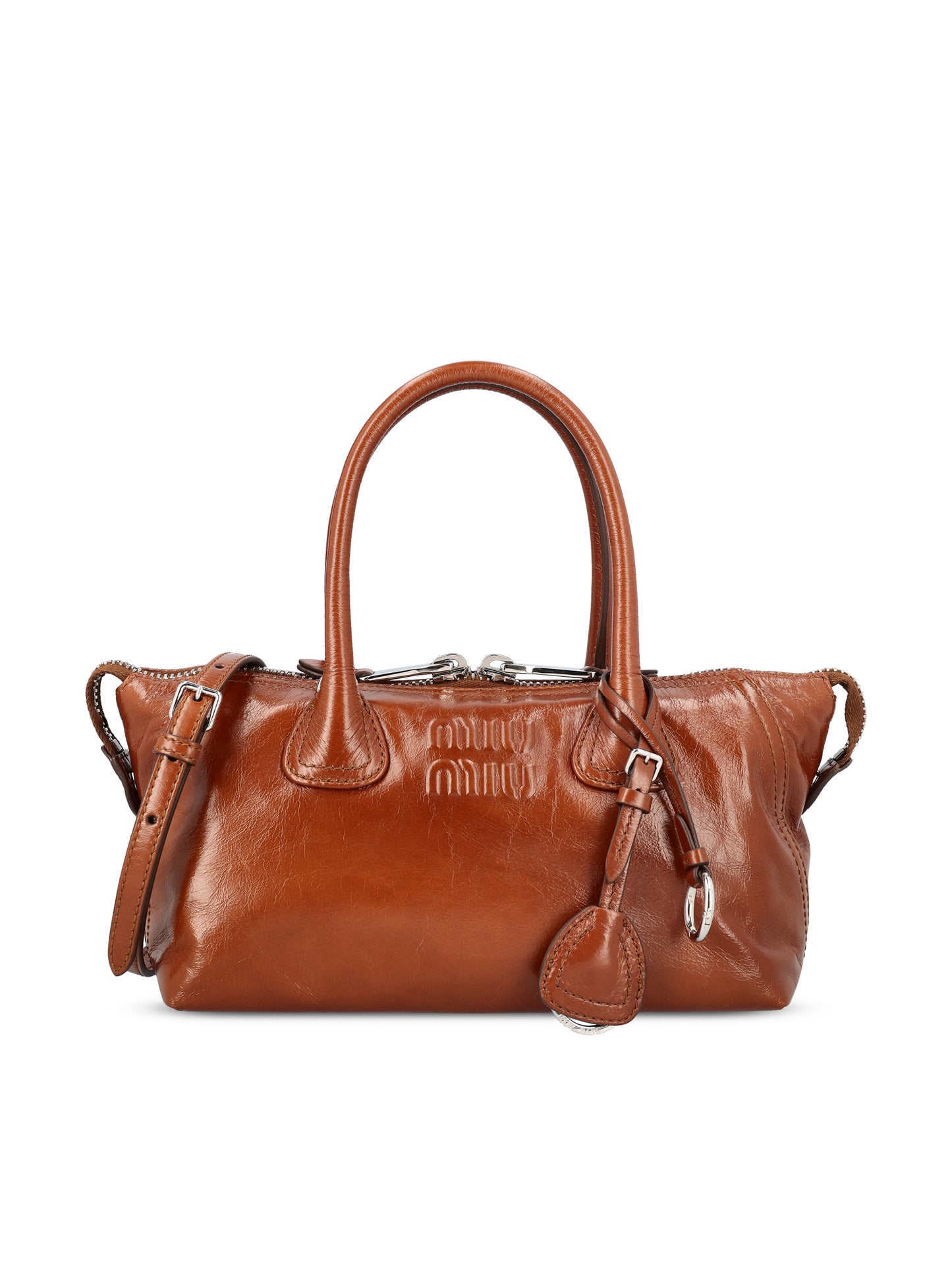 Borsa a mano in pelle lucida 5BA338 2A44F0BW5 MIU MIU 