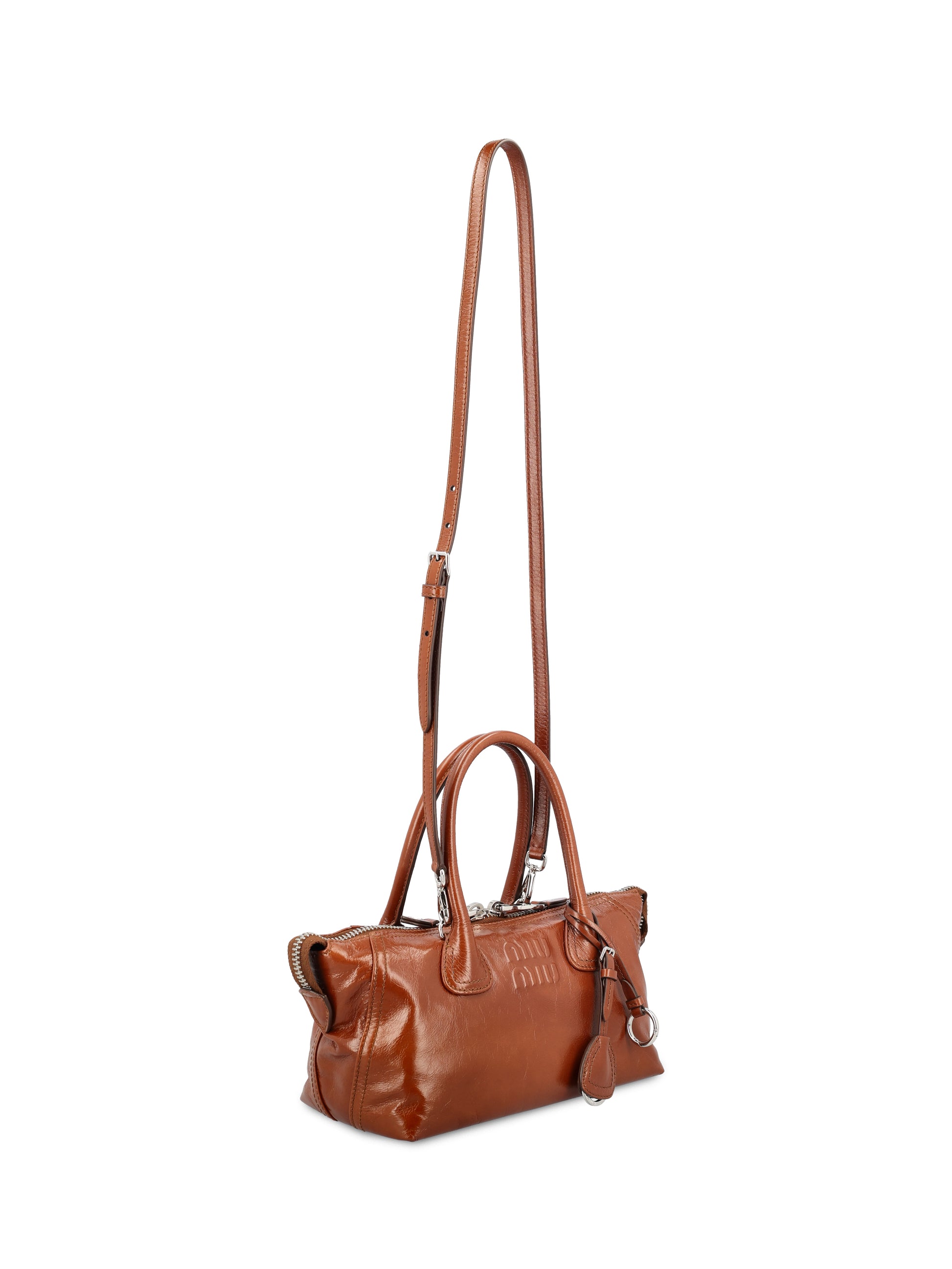 Borsa a mano in pelle lucida 5BA338 2A44F0BW5 MIU MIU 