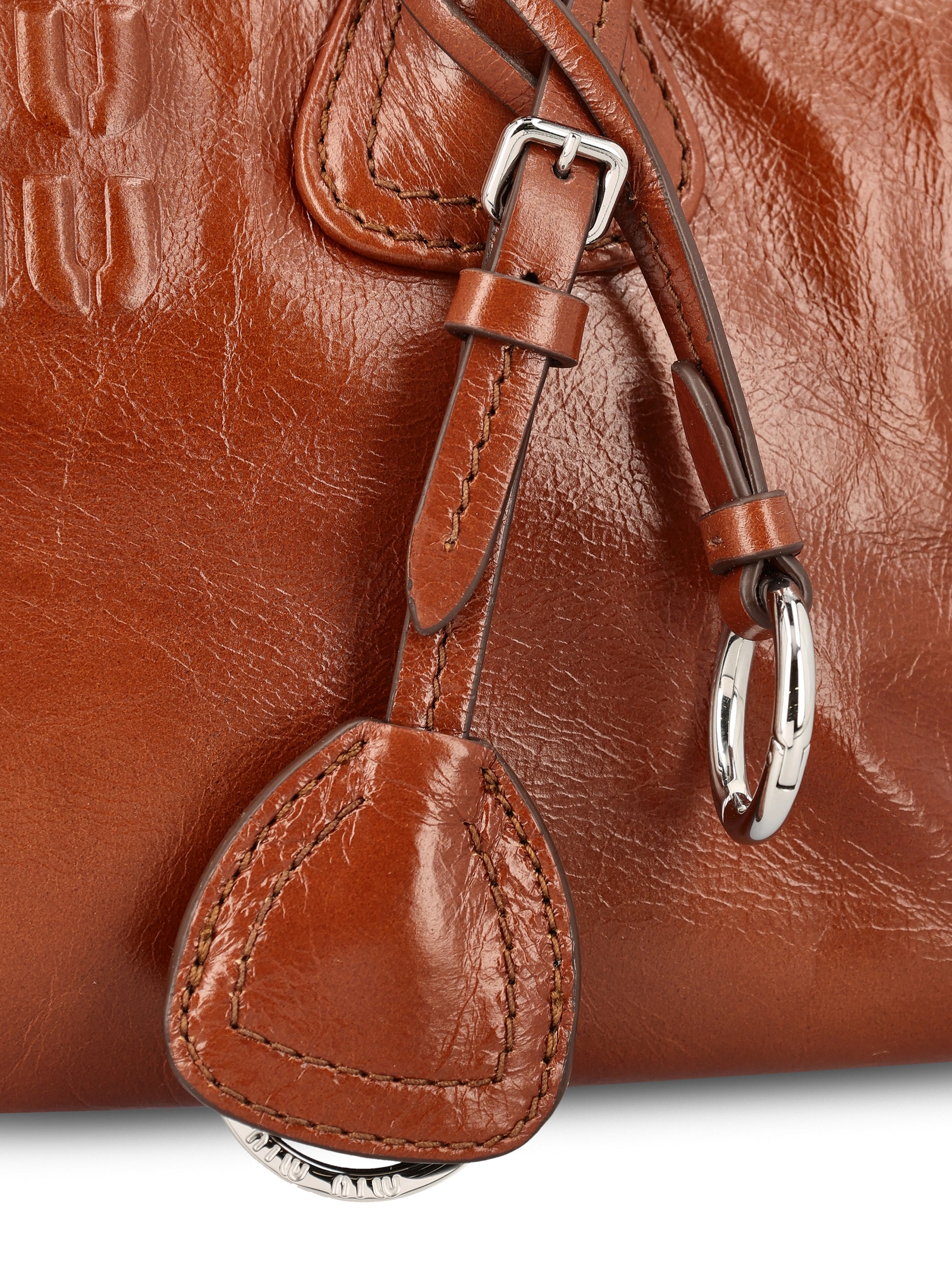 Borsa a mano in pelle lucida 5BA338 2A44F0BW5 MIU MIU 