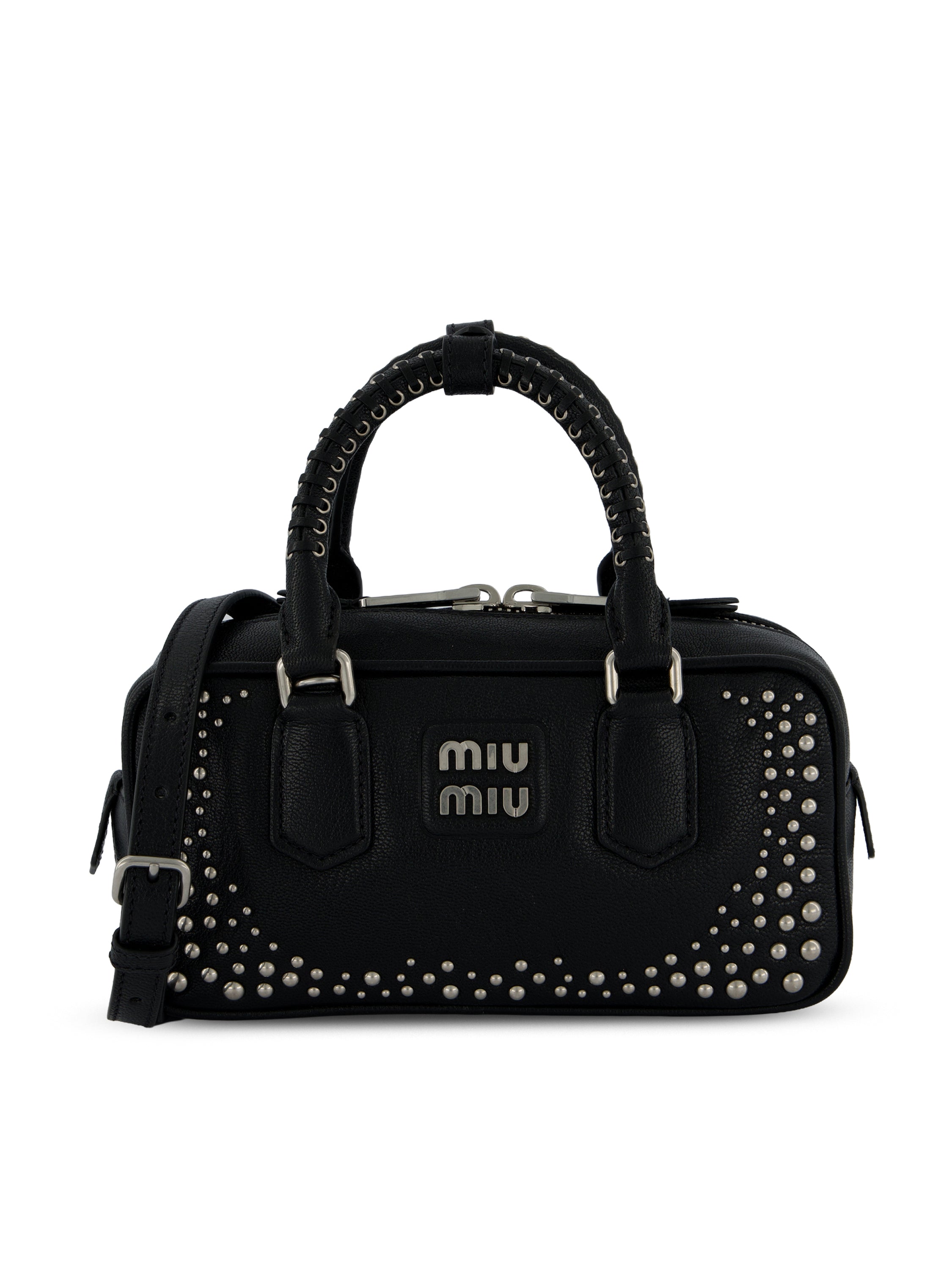 Borsa Arcadie in pelle con borchie 5BB142 2ZSQF0002 MIU MIU 